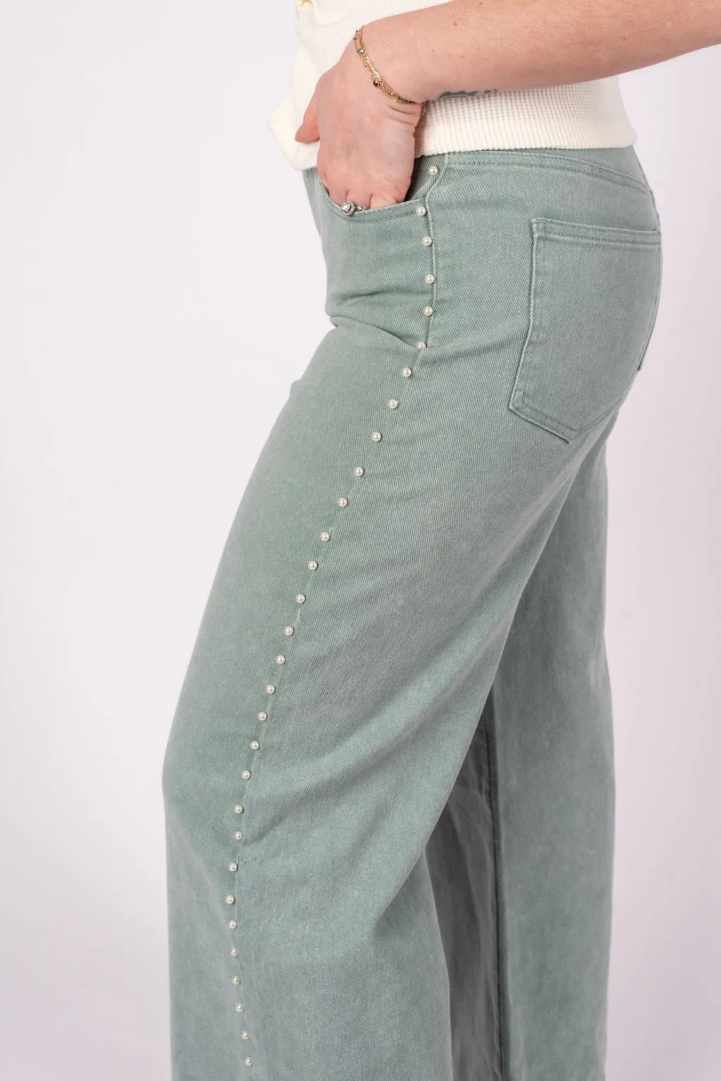 Cristina Pearl Wide Leg Pants