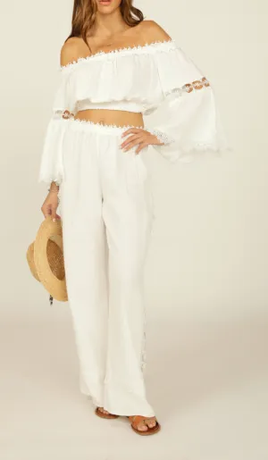 Crochet Off Shoulder Crop Top