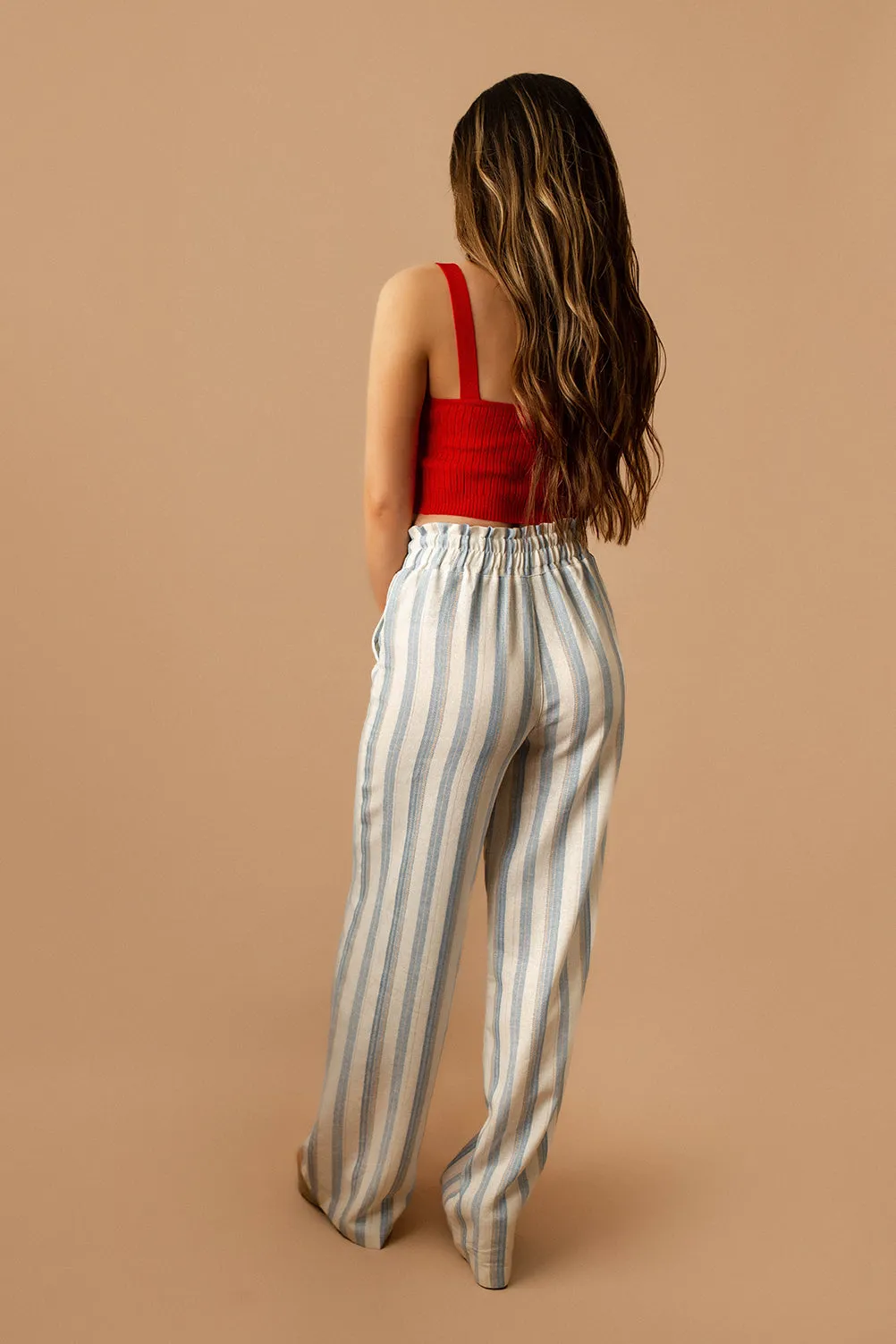 Cross The Line Striped Linen Pants (Blue   White) | FINAL SALE