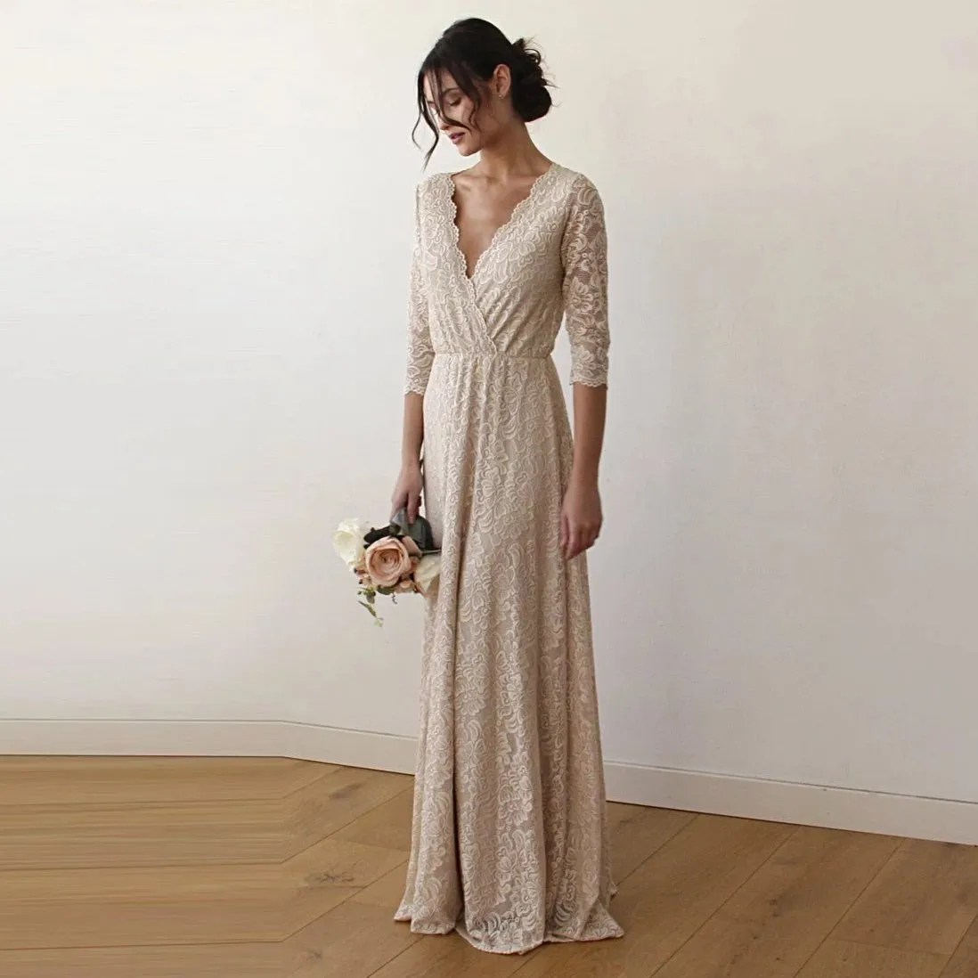 Curvy Champagne dress #1124