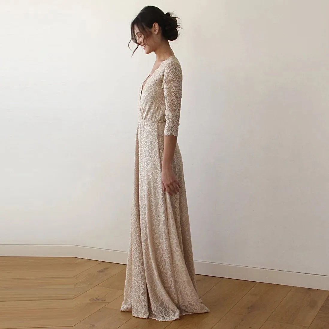 Curvy Champagne dress #1124