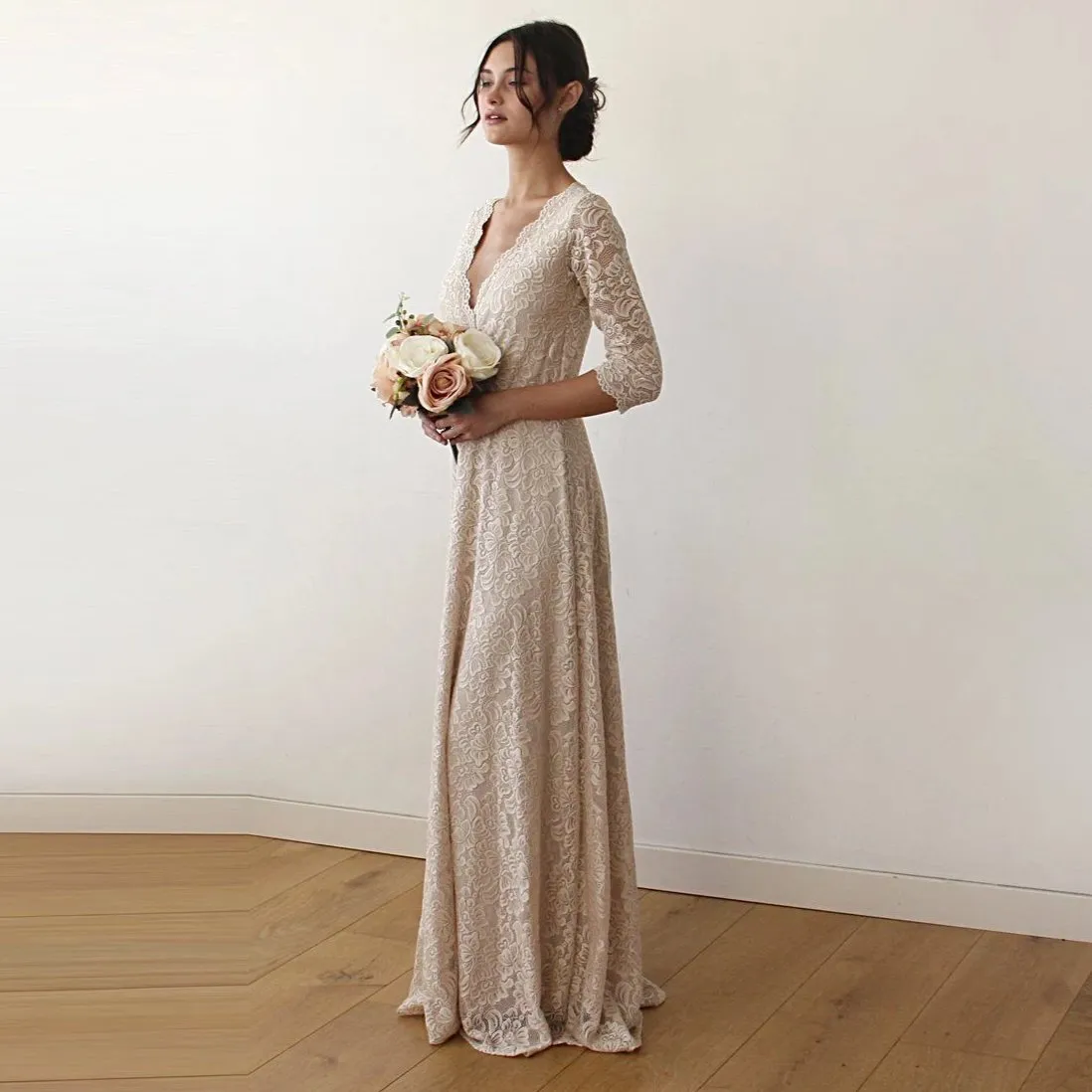 Curvy Champagne dress #1124