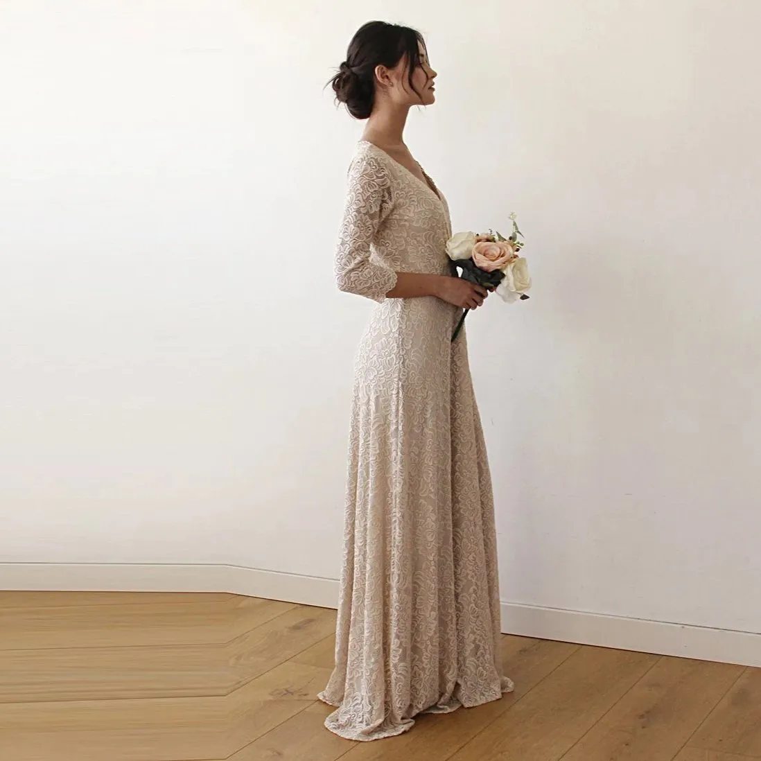 Curvy Champagne dress #1124
