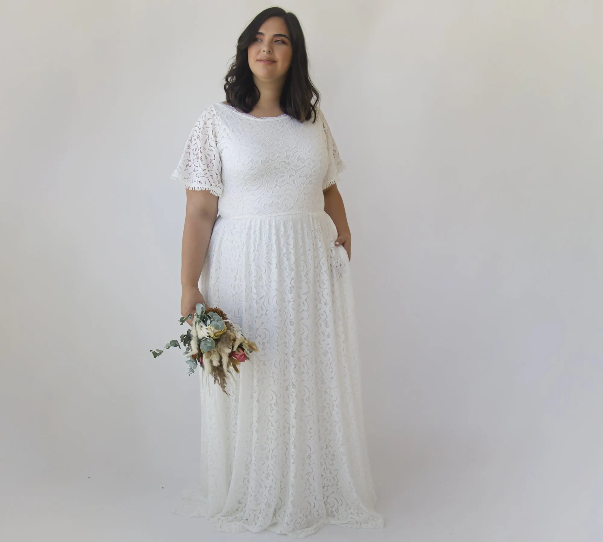 Curvy dress with pockets #1318