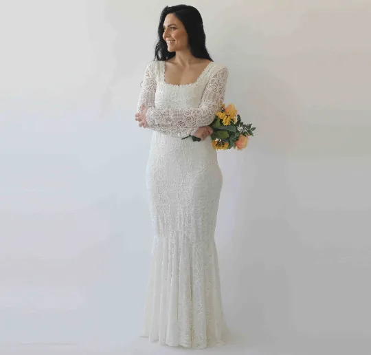 Curvy Mermaid lace dress #1245