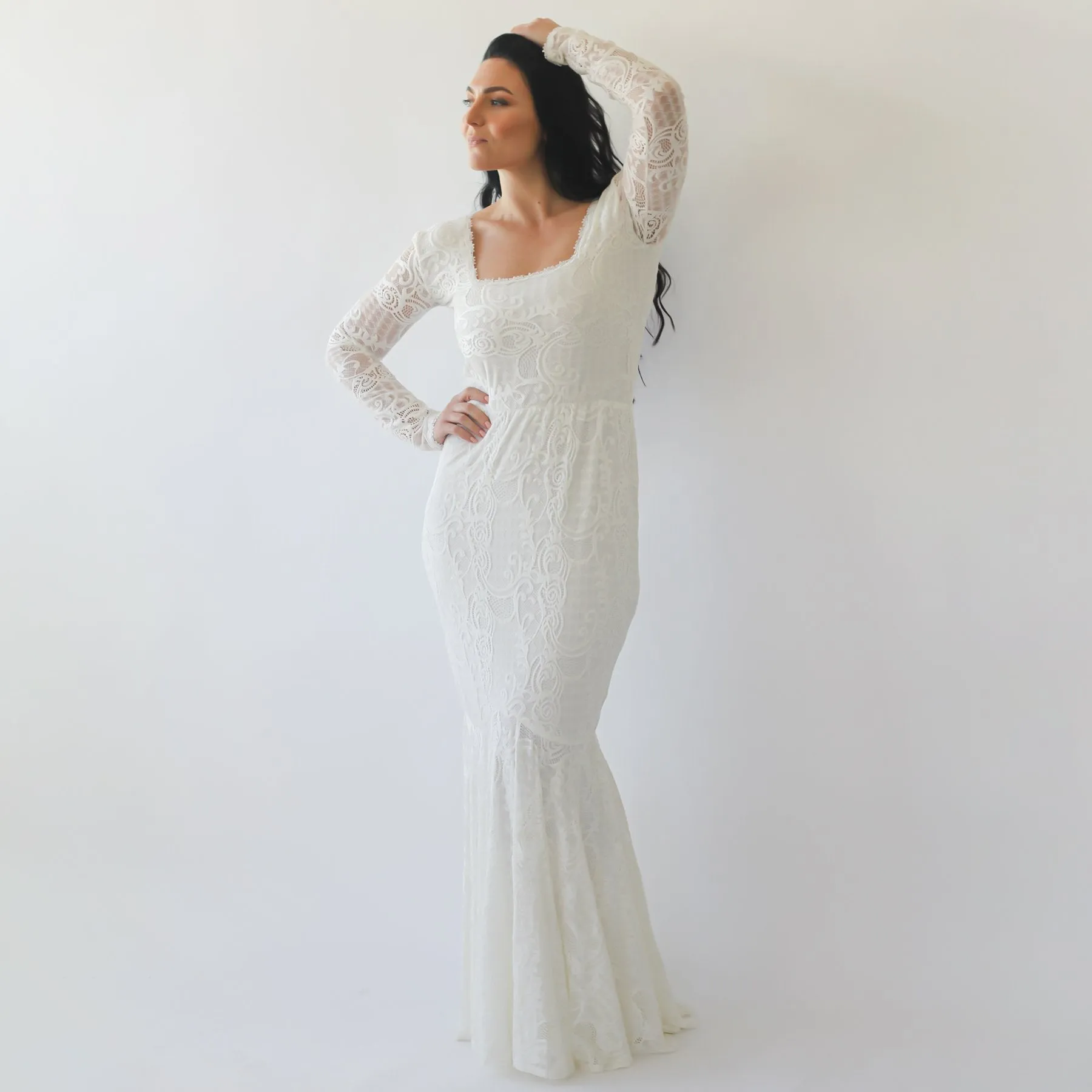 Curvy Mermaid lace dress #1245