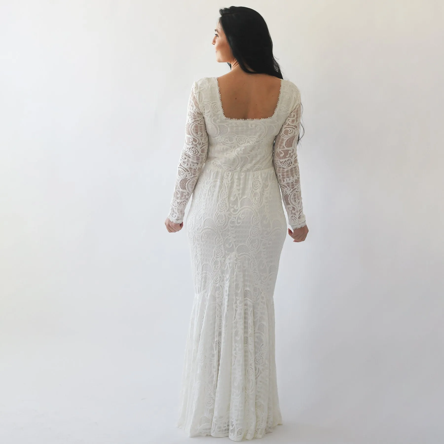 Curvy Mermaid lace dress #1245