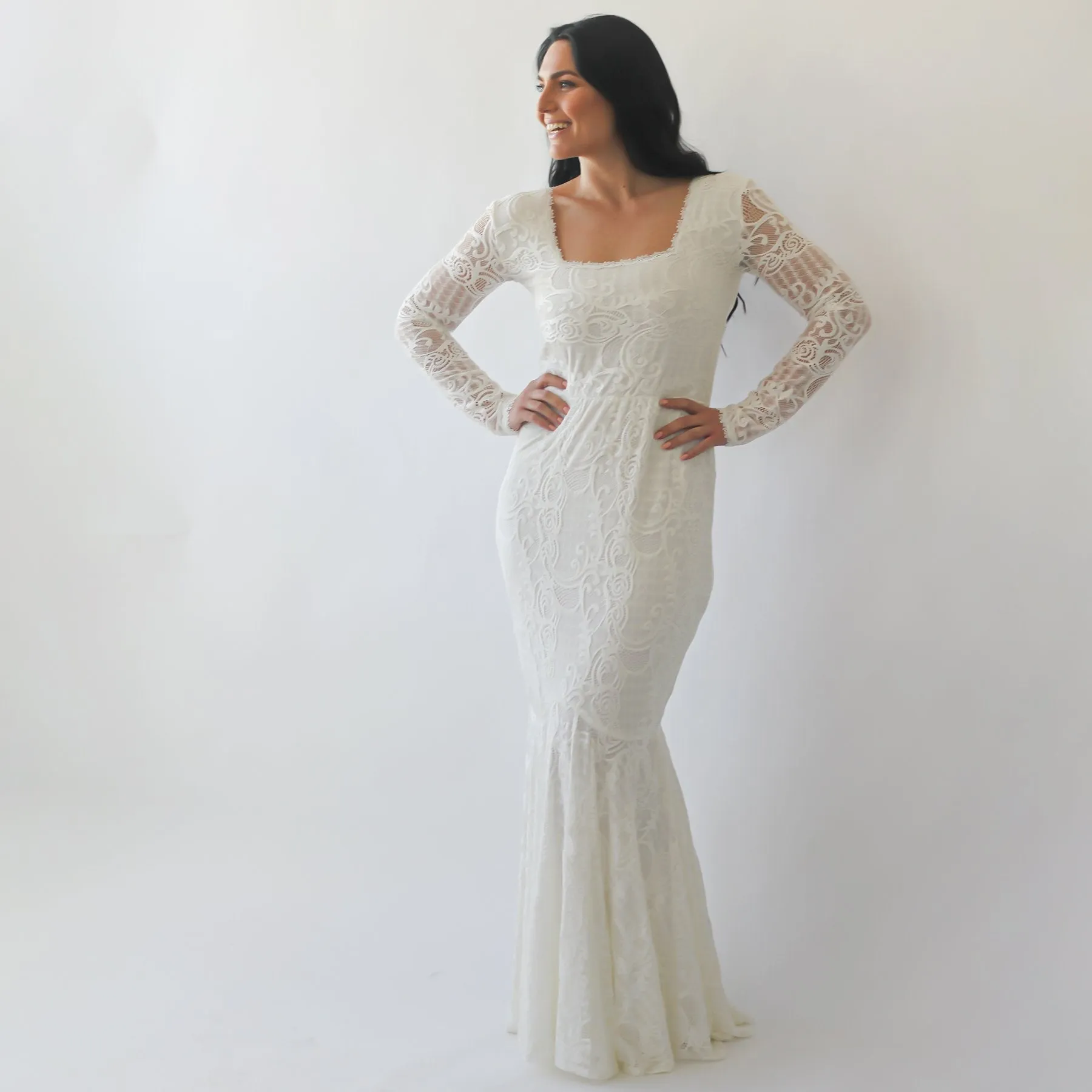 Curvy Mermaid lace dress #1245