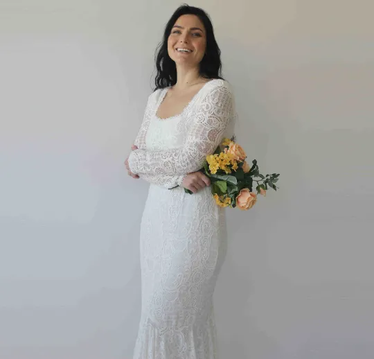 Curvy Mermaid lace dress #1245