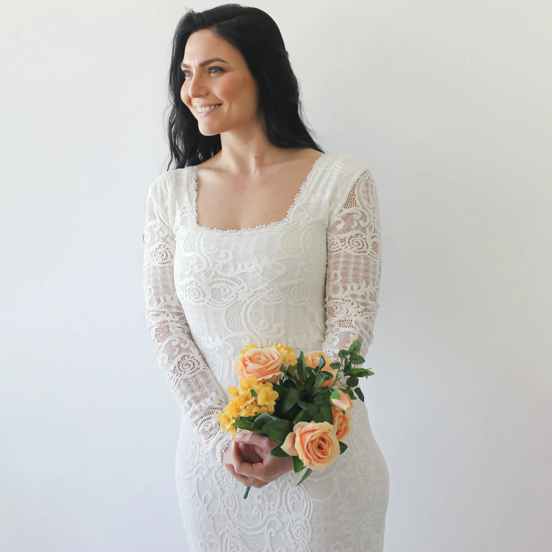 Curvy Mermaid lace dress #1245