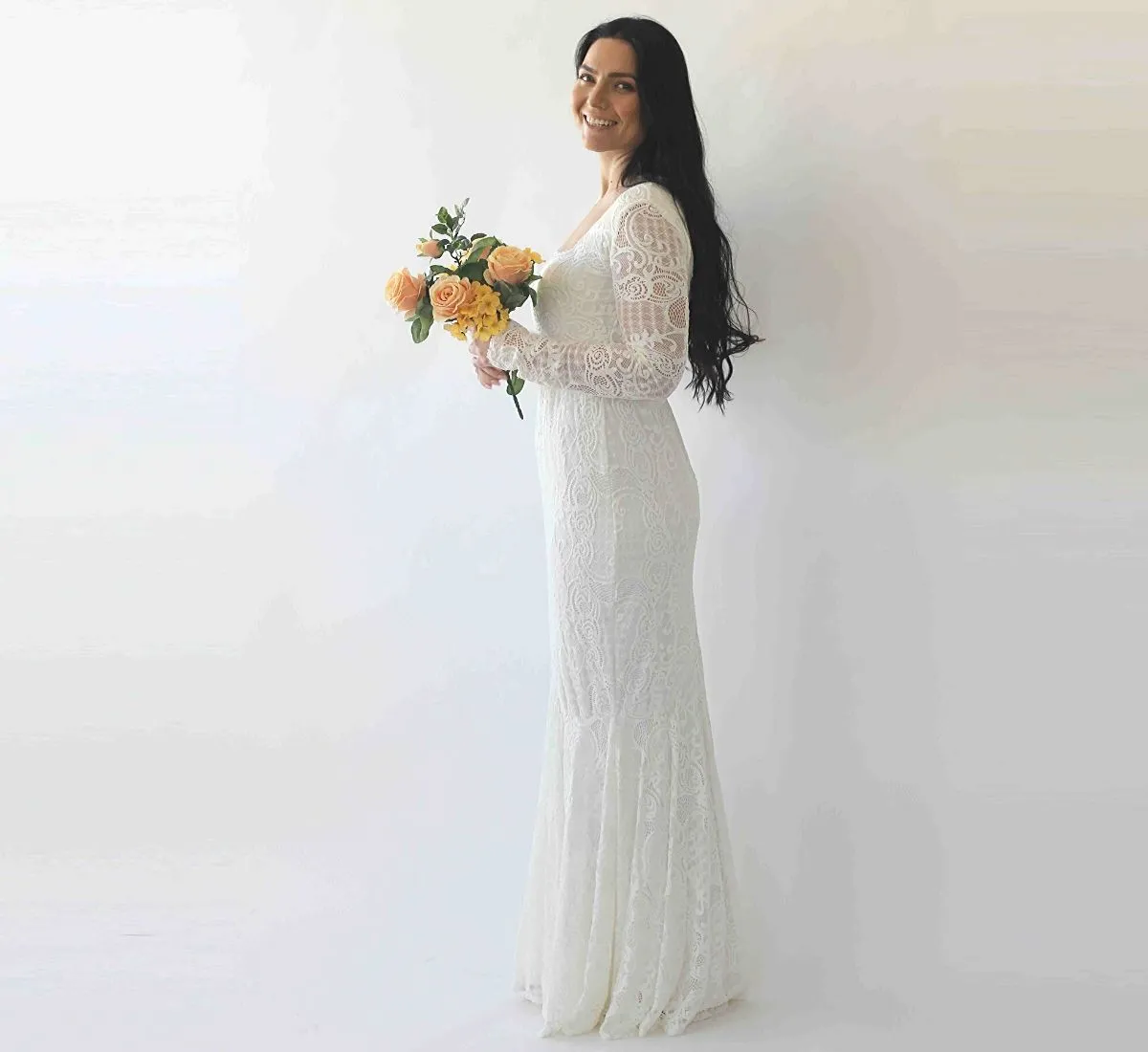 Curvy Mermaid lace dress #1245