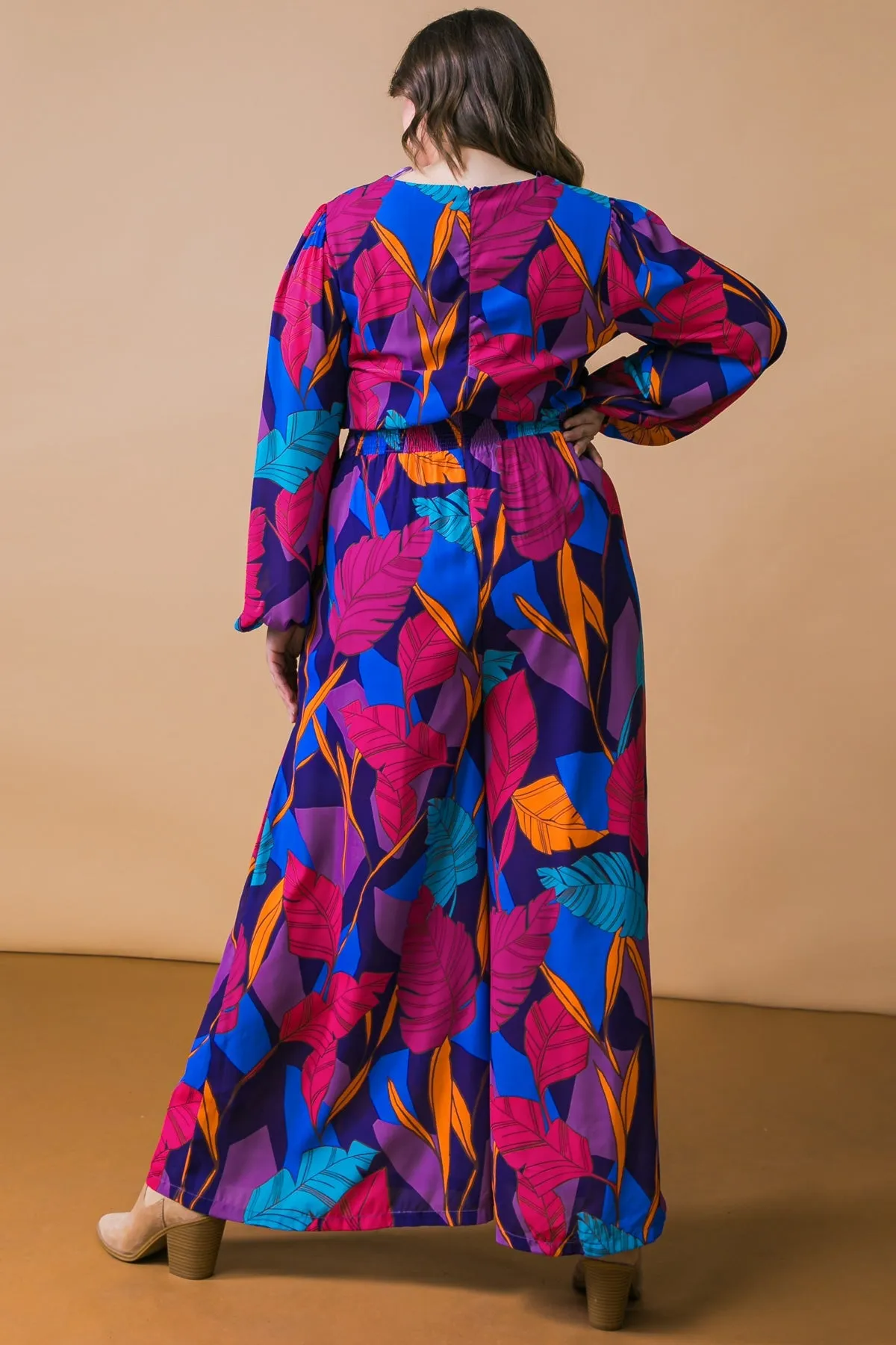 Curvy Printed Woven Jumpsuit