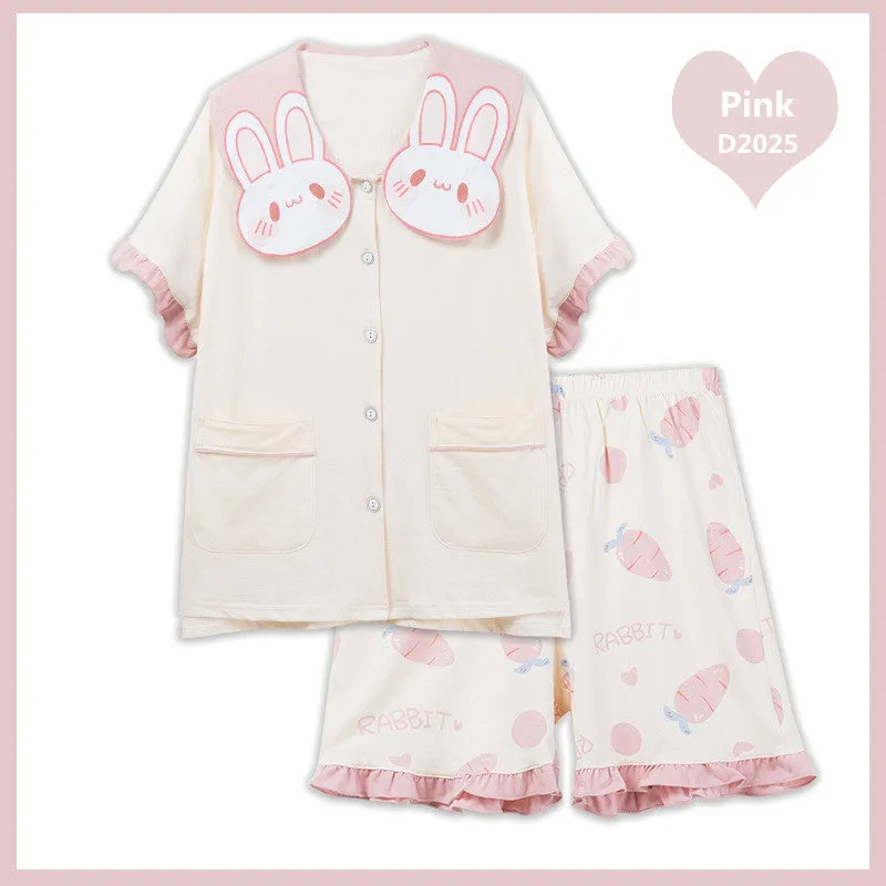 CUTE CARTOON PRINT SUMMER PAJAMAS SET UB2804