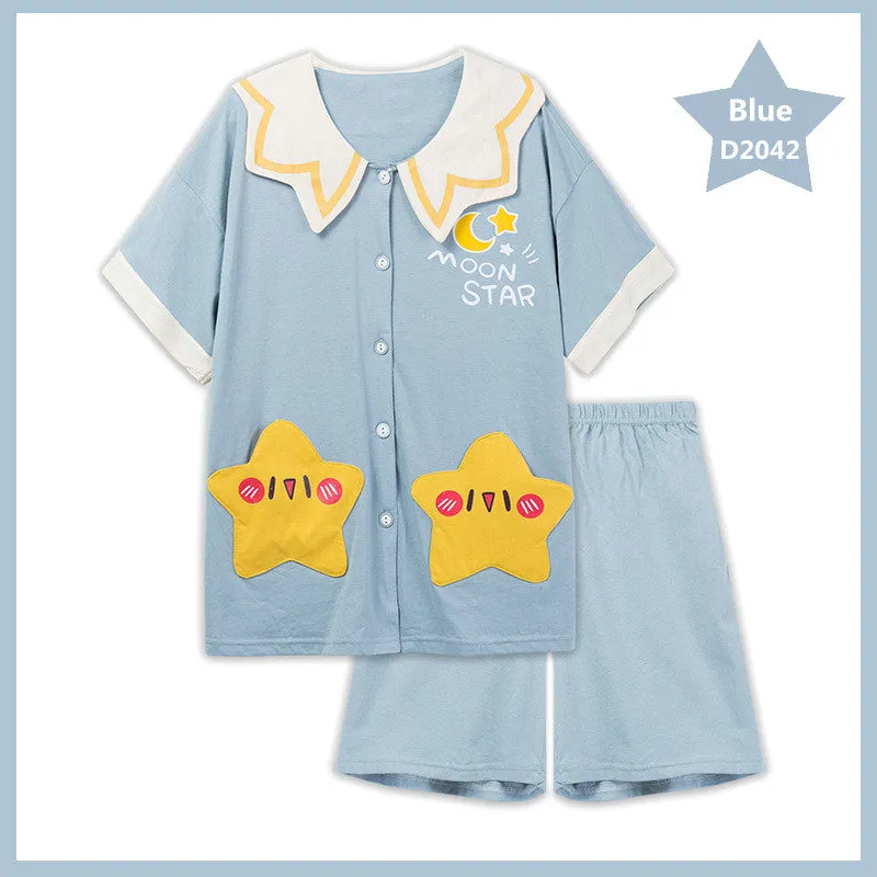 CUTE CARTOON PRINT SUMMER PAJAMAS SET UB2804