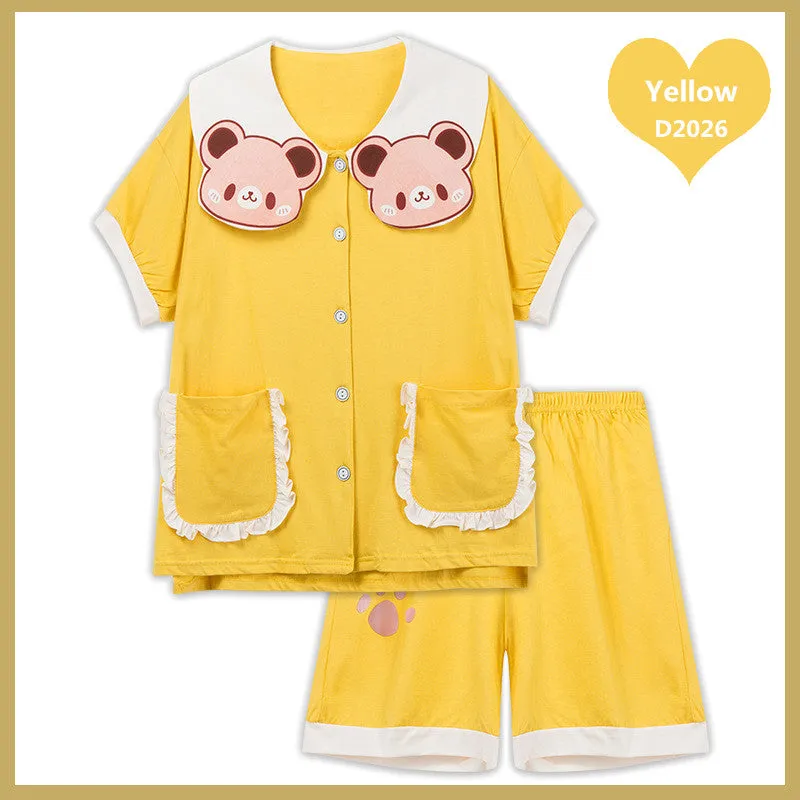 CUTE CARTOON PRINT SUMMER PAJAMAS SET UB2804