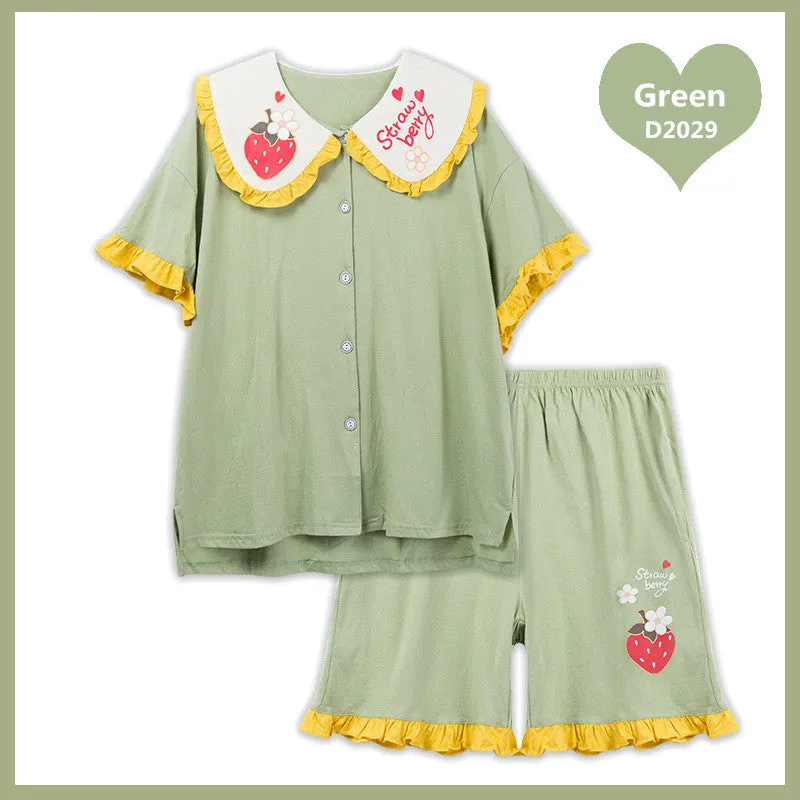 CUTE CARTOON PRINT SUMMER PAJAMAS SET UB2804