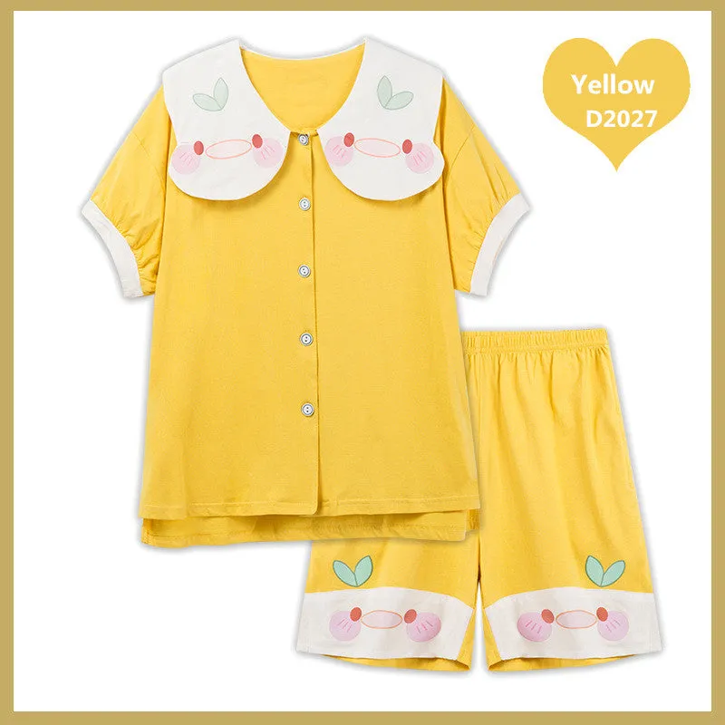 CUTE CARTOON PRINT SUMMER PAJAMAS SET UB2804