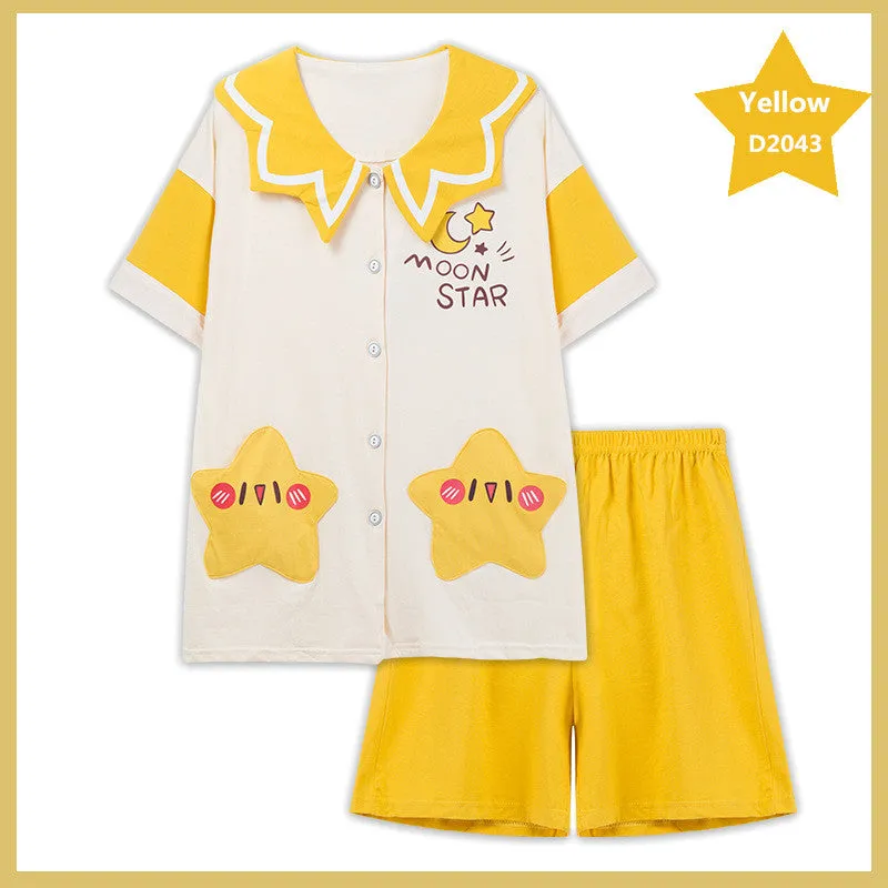 CUTE CARTOON PRINT SUMMER PAJAMAS SET UB2804