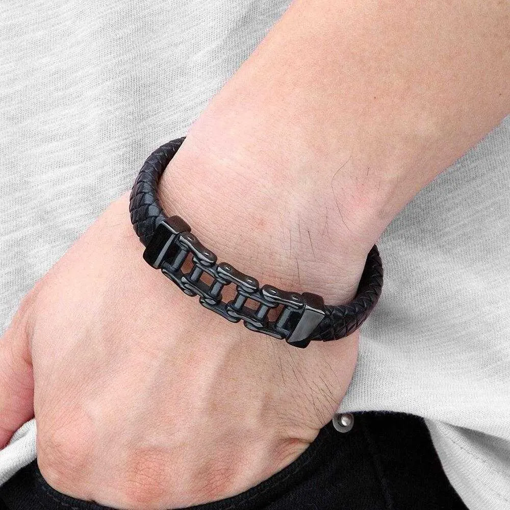 Cycolinks Leather Mini Chain Bracelet