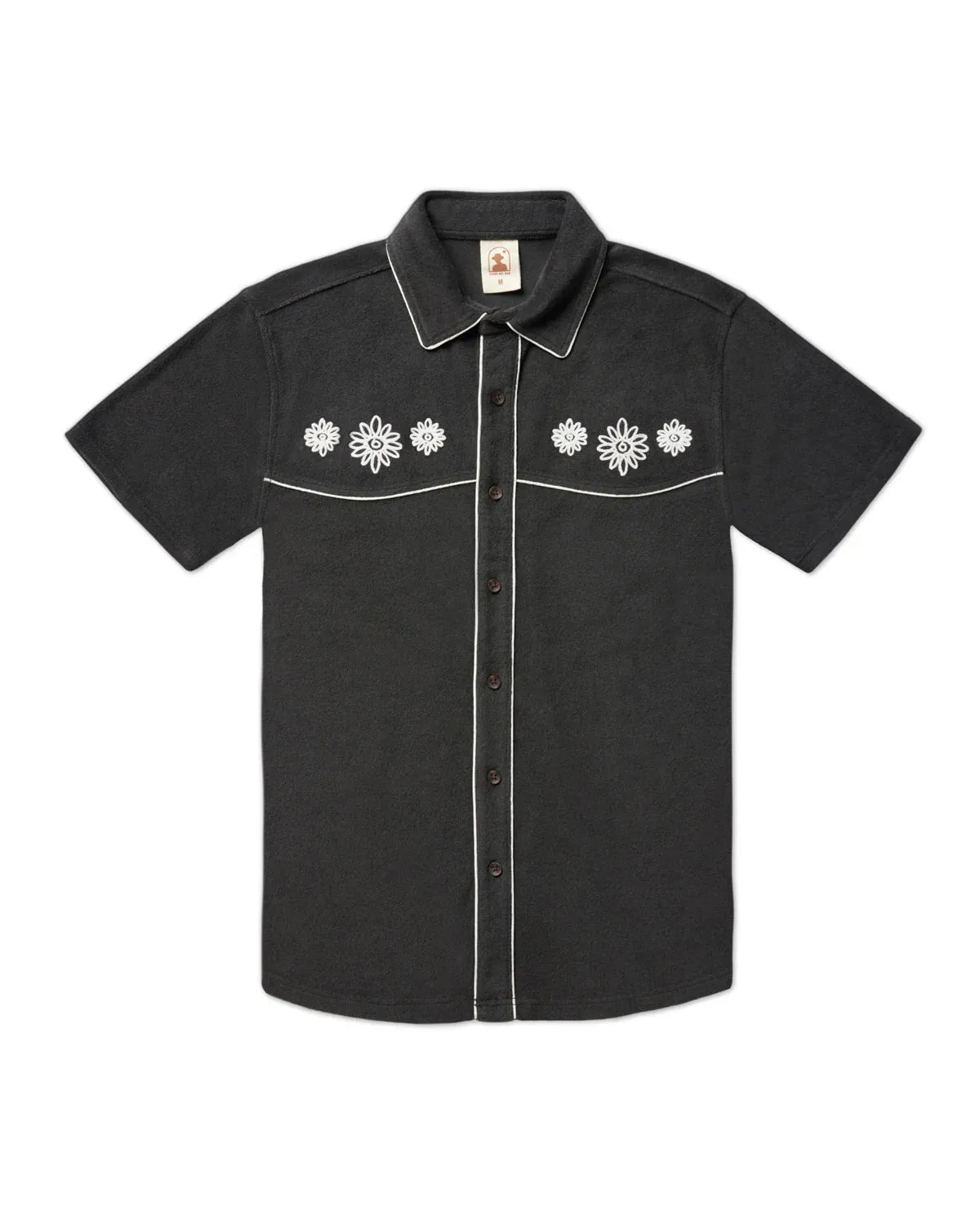 DANDY DEL MAR THE GAUCHO TERRY CLOTH SHIRT IN ONYX