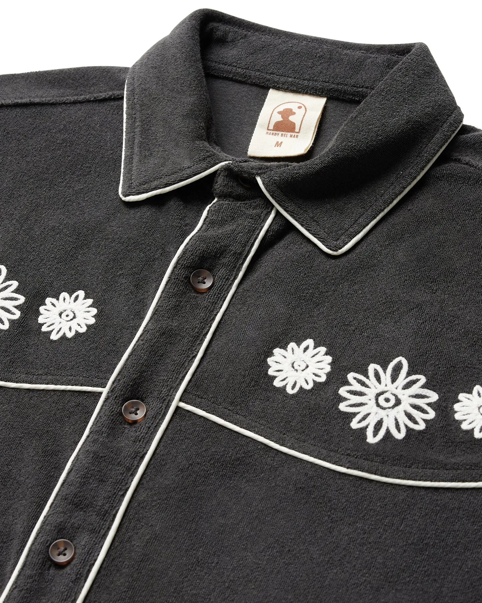 DANDY DEL MAR THE GAUCHO TERRY CLOTH SHIRT IN ONYX