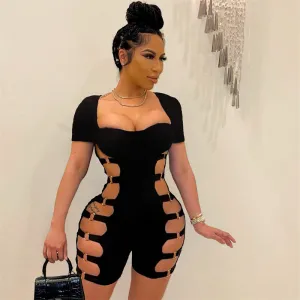 Daring Diva Cutout Strappy Bodycon Romper