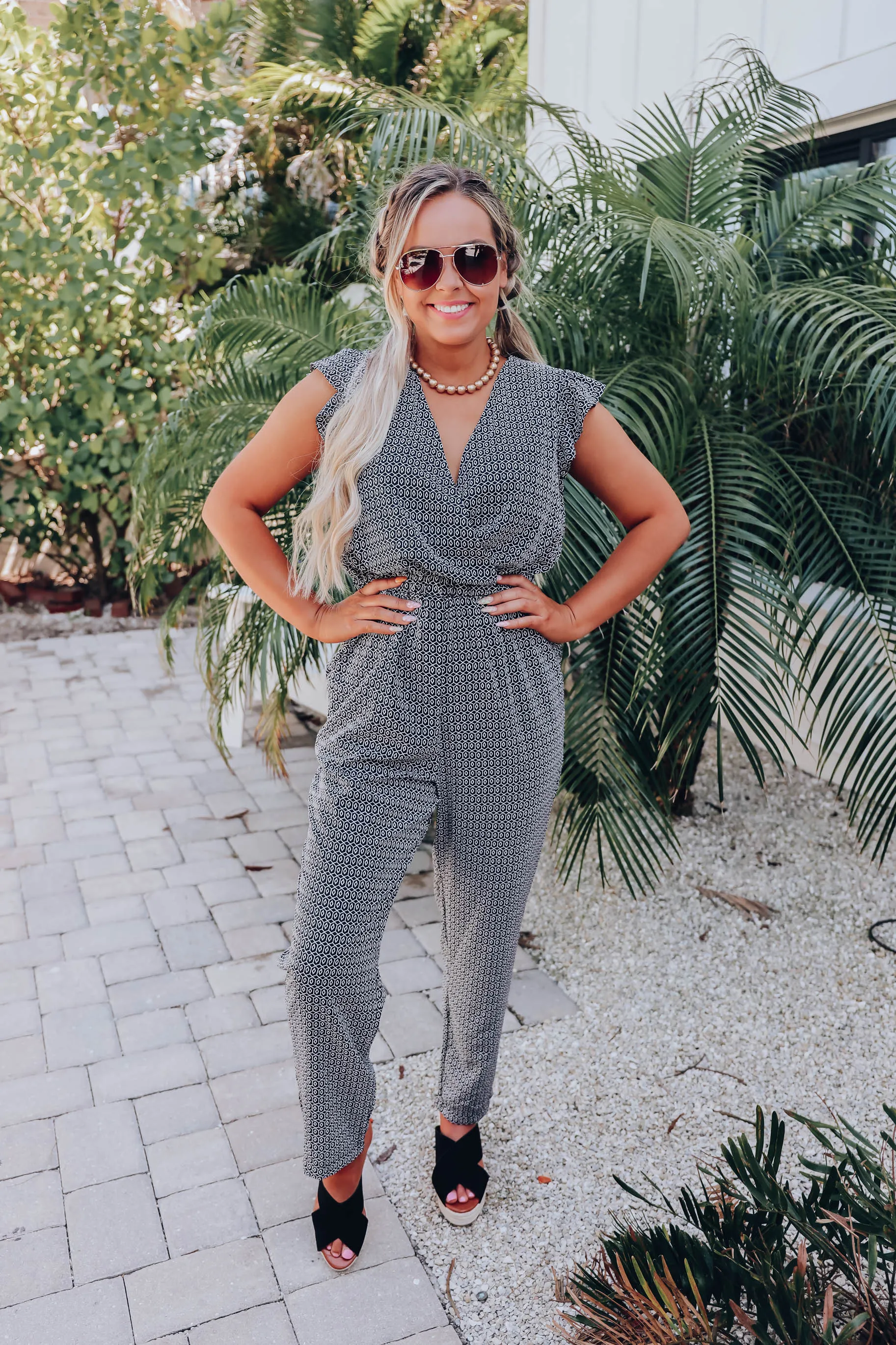 Davenport Printed Jumpsuit - Black