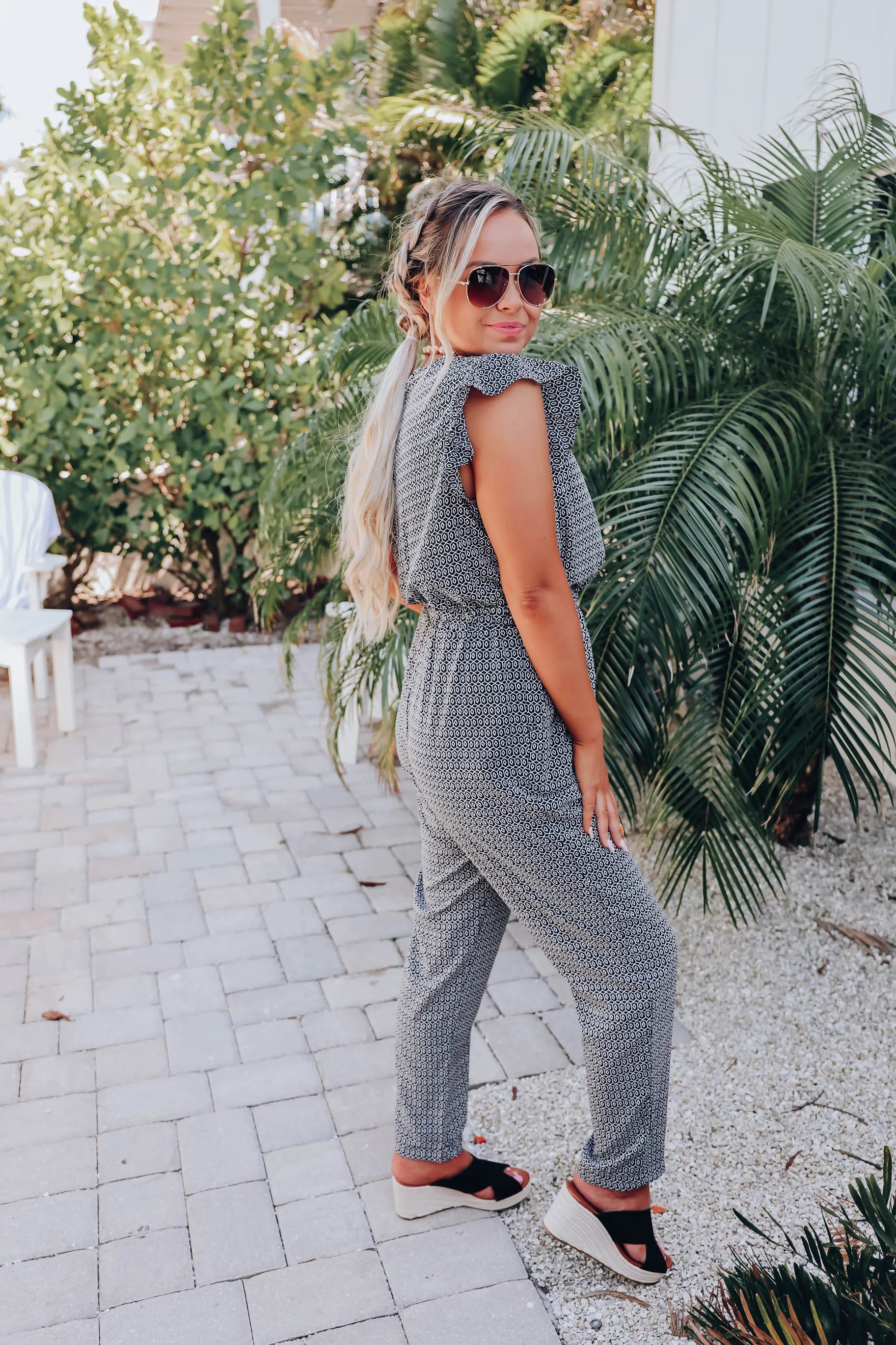 Davenport Printed Jumpsuit - Black