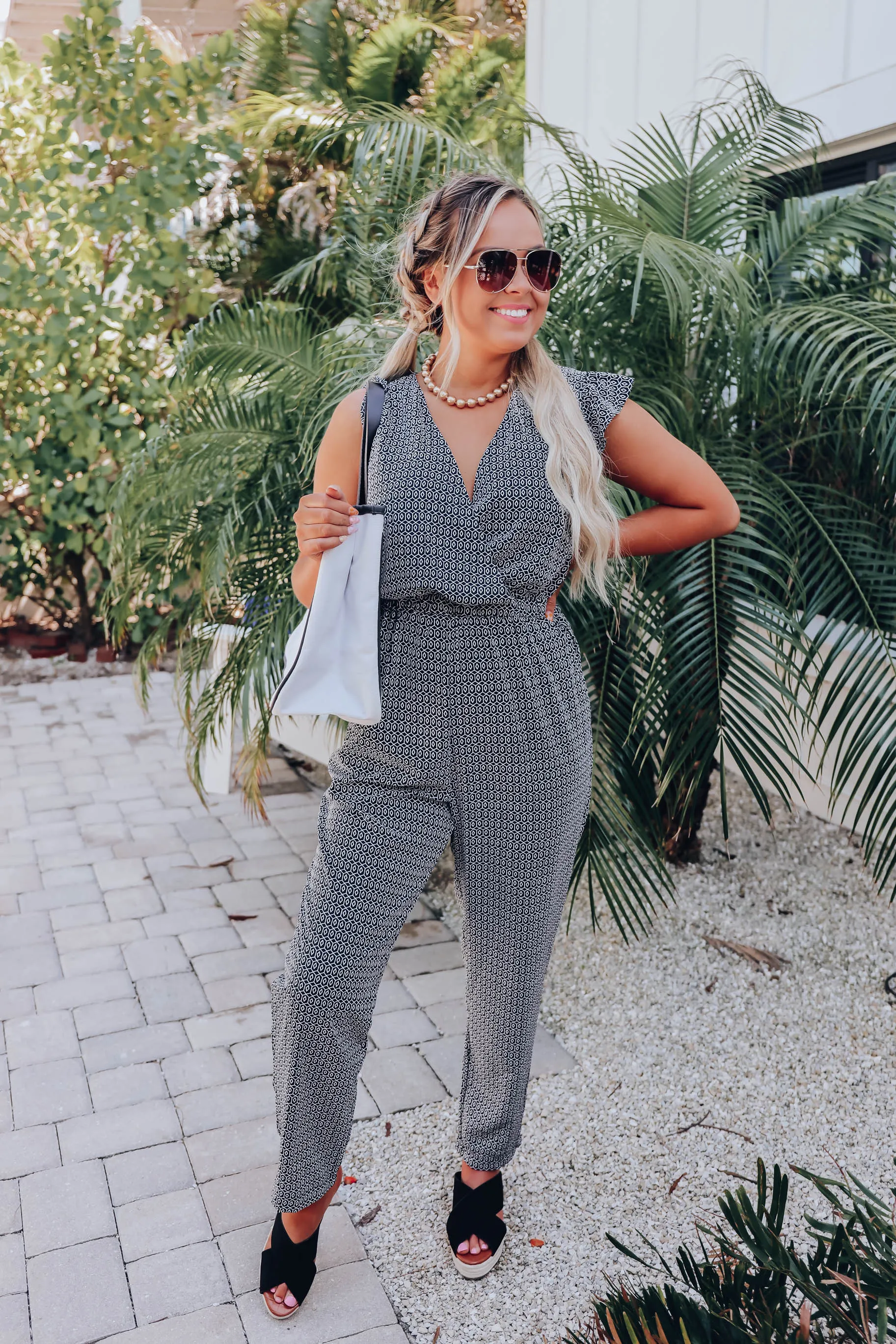Davenport Printed Jumpsuit - Black