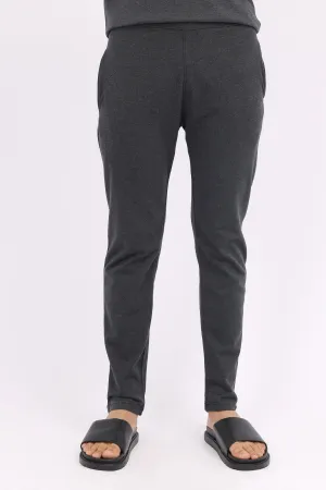 DELICATE COTTON TROUSER-CHARCOAL