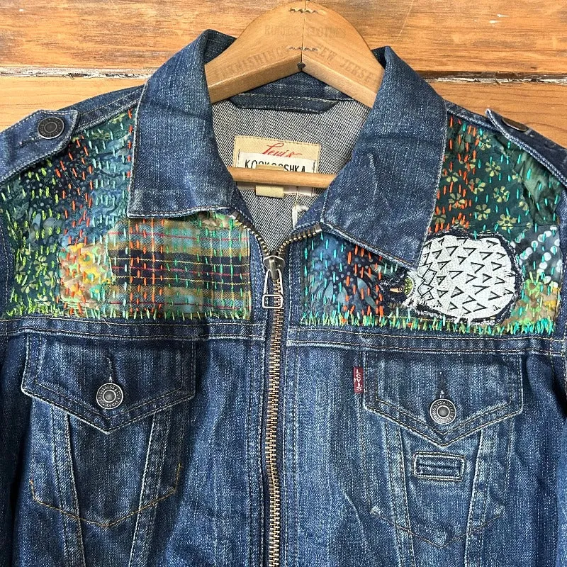 Denim Jacket with Mushroom appliques