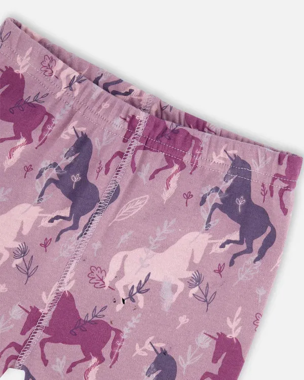 Deux Par Deux Lavender Unicorn Print Pajamas: Size 2 to 8 Years