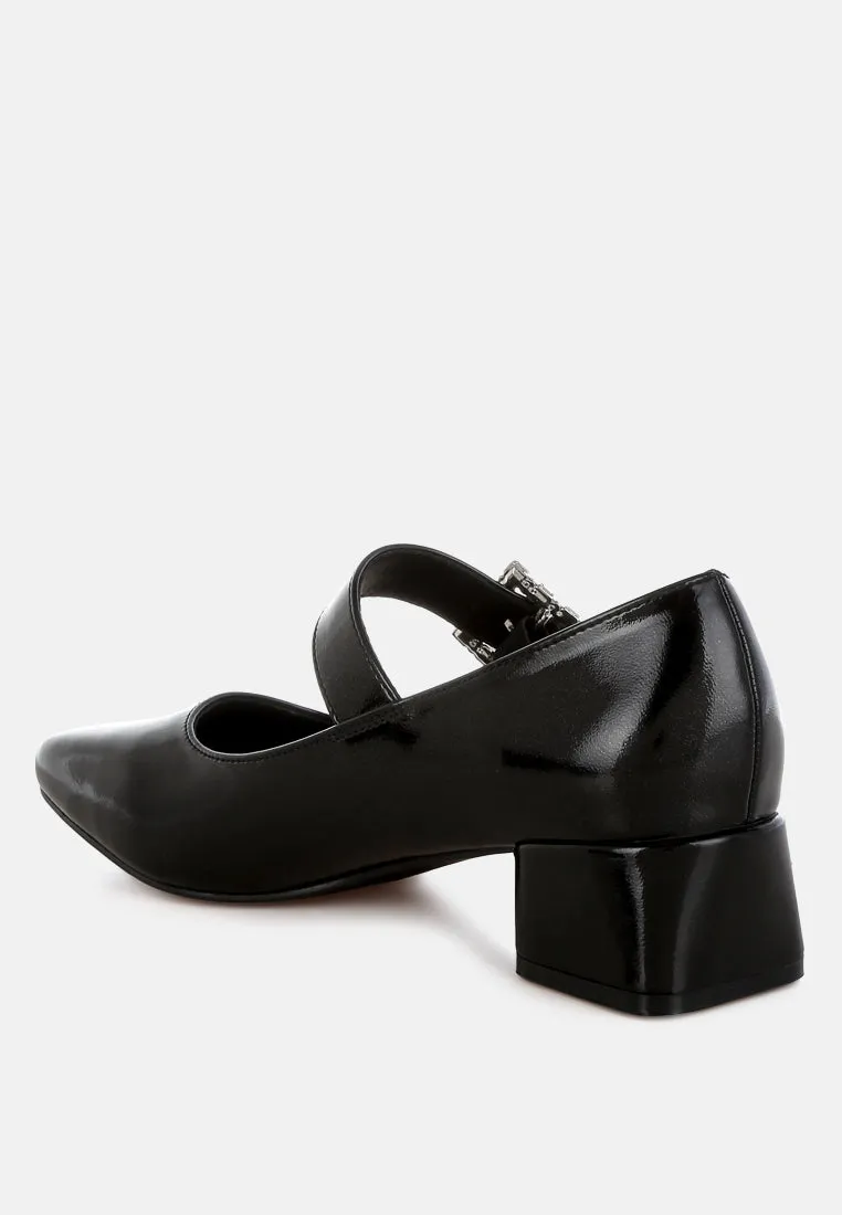 Diamante Brooch Metallic Mary Jane Pumps
 By RAG