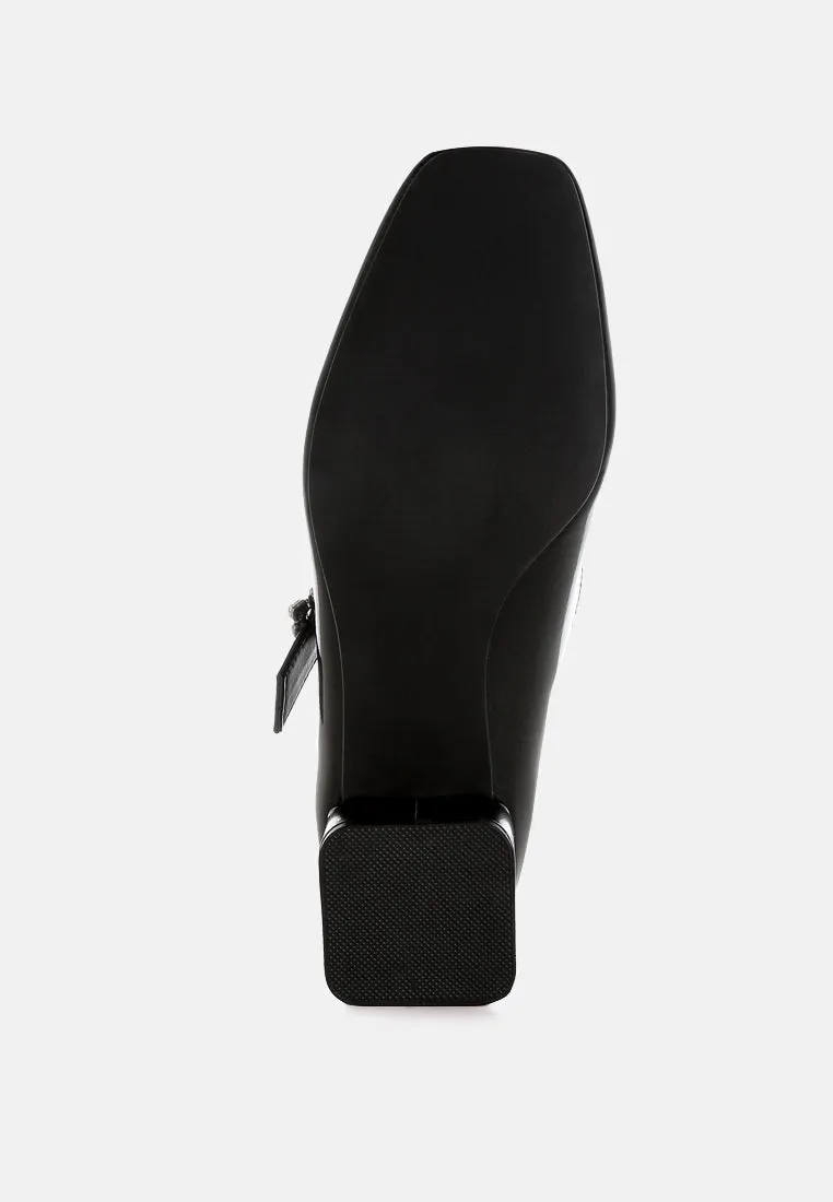 Diamante Brooch Metallic Mary Jane Pumps
 By RAG