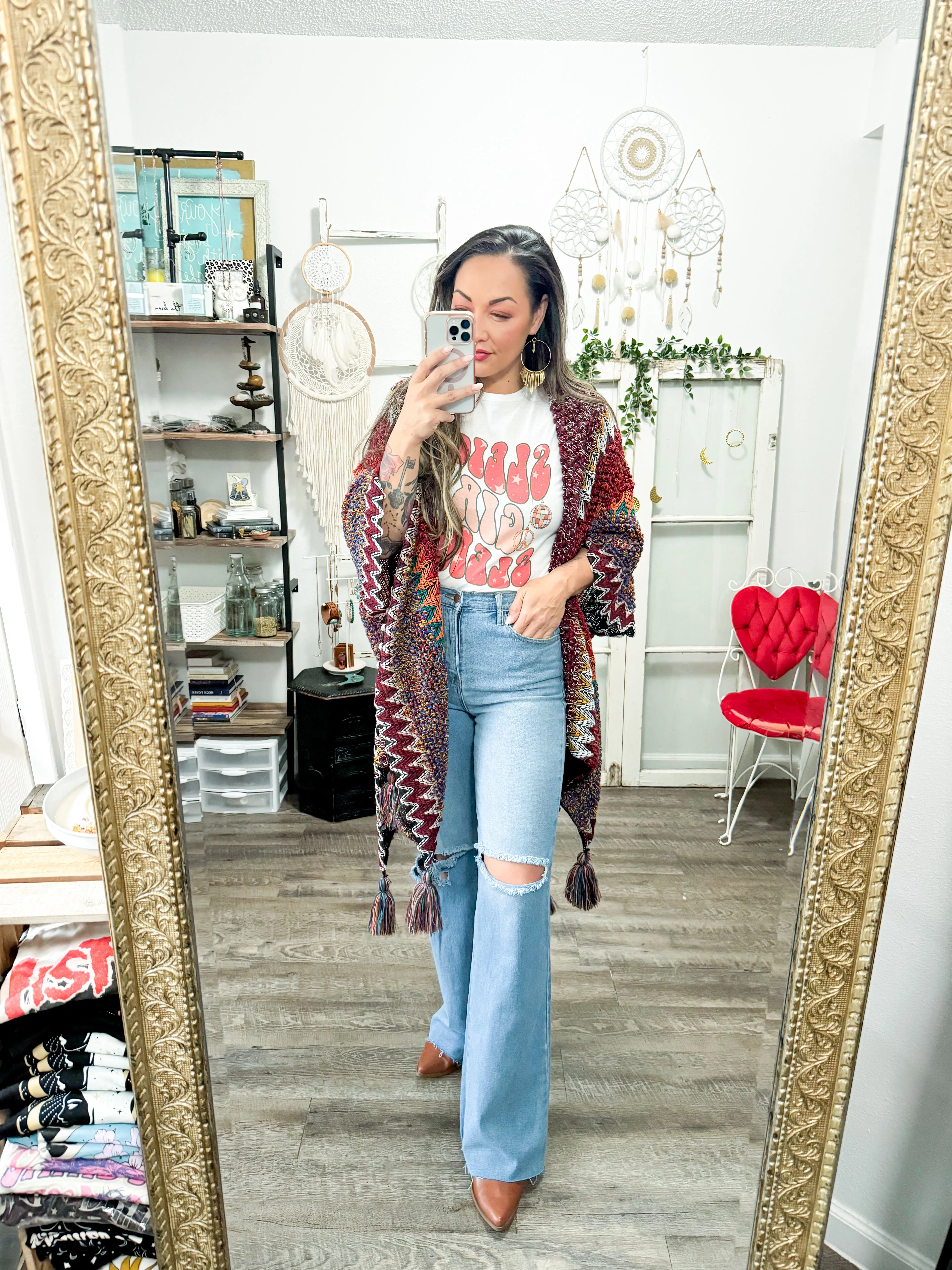 Distressed Wide Leg Jeans
