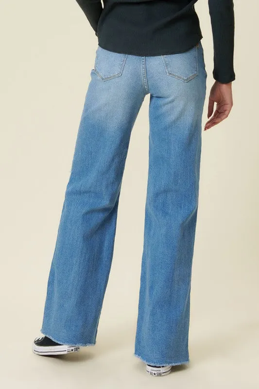 Distressed Wide Leg Jeans