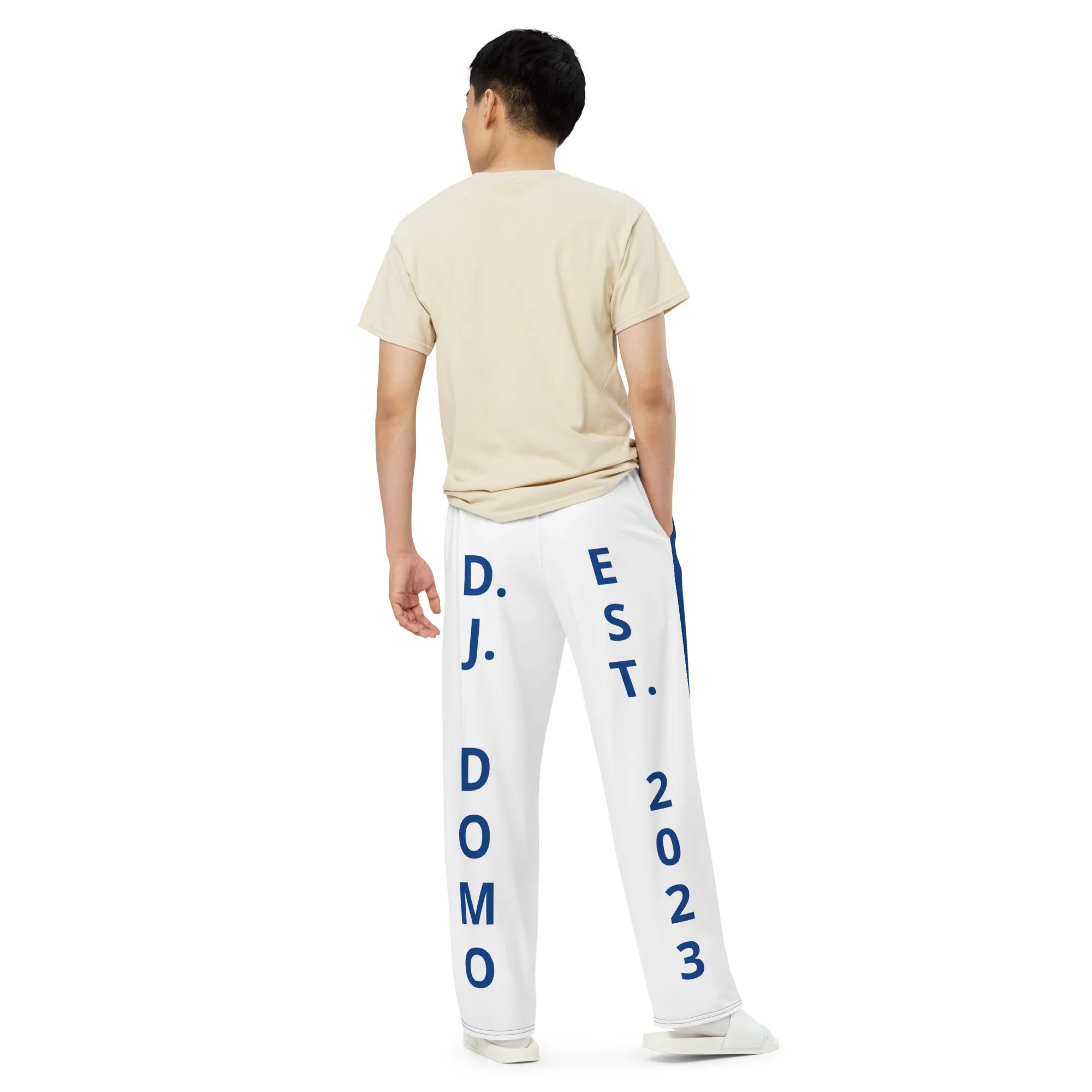 D.J. Domo "Est" Unisex 2 Tone Wide-Leg Pants Dark Blue/White