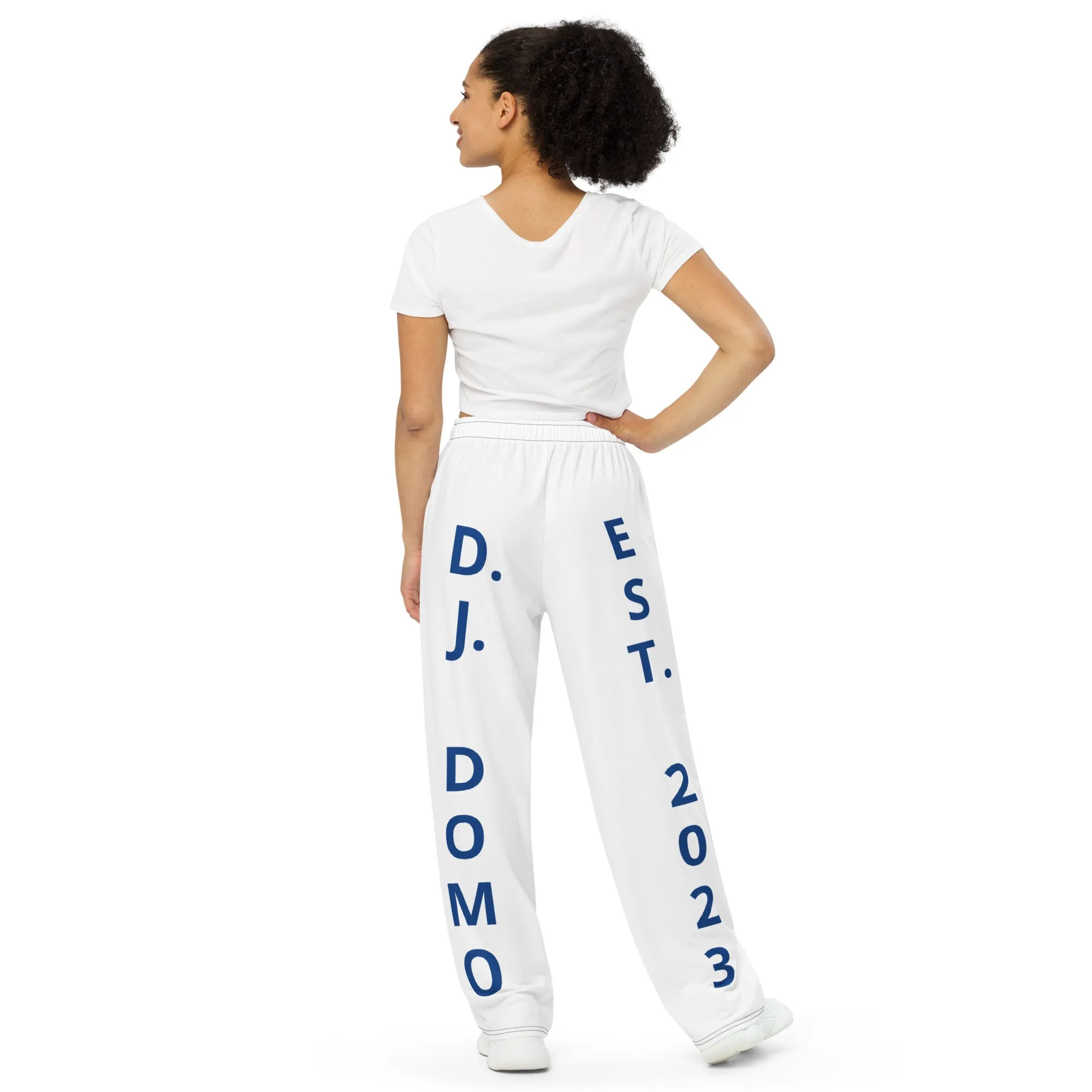 D.J. Domo "Est" Unisex 2 Tone Wide-Leg Pants Dark Blue/White