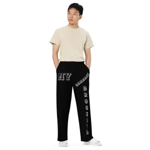 DJD NY- "It's A Brooklyn (Canarsie) Thang" Unisex Wide-Leg Pants Black/White/Gray