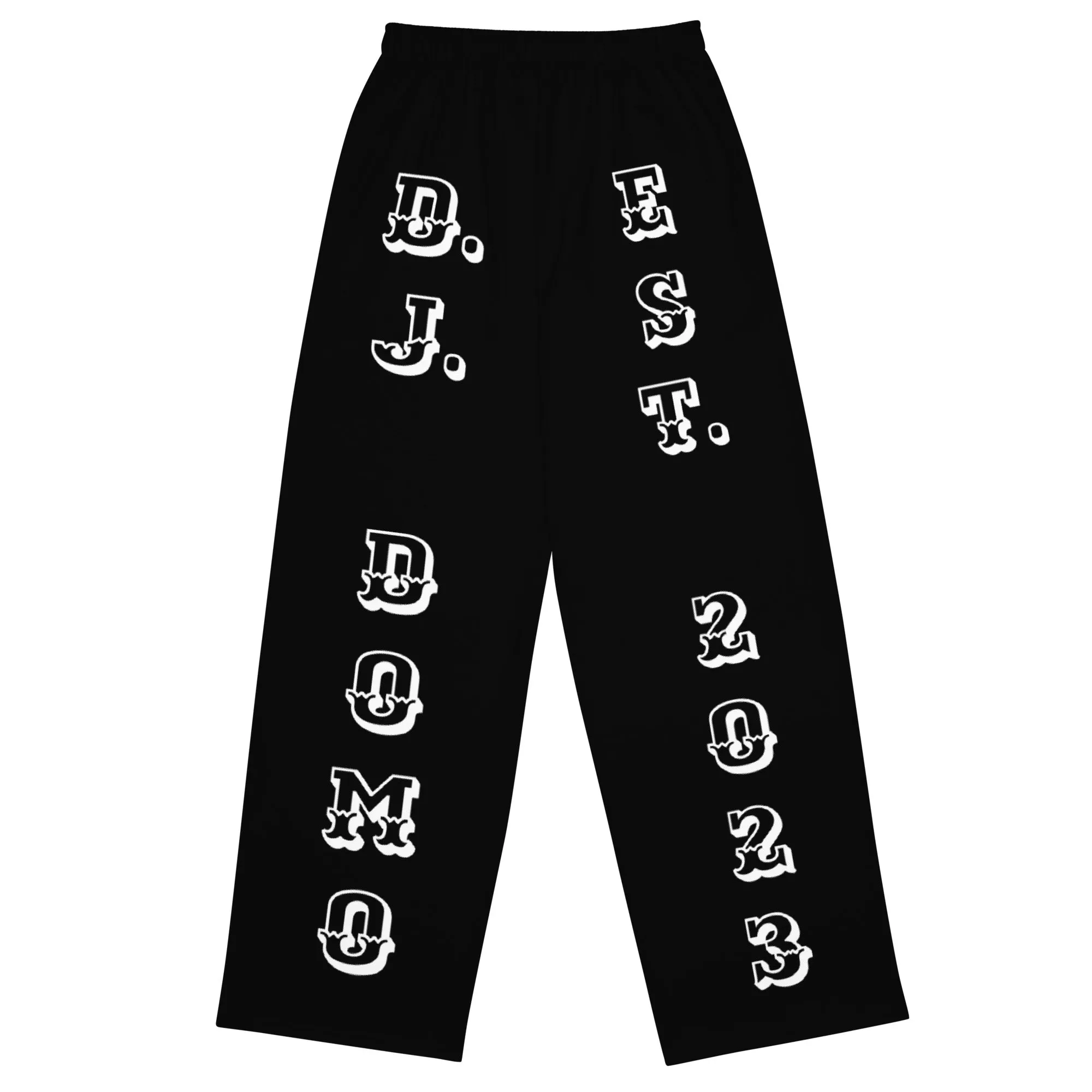 DJD NY- "It's A Brooklyn (Canarsie) Thang" Unisex Wide-Leg Pants Black/White/Gray