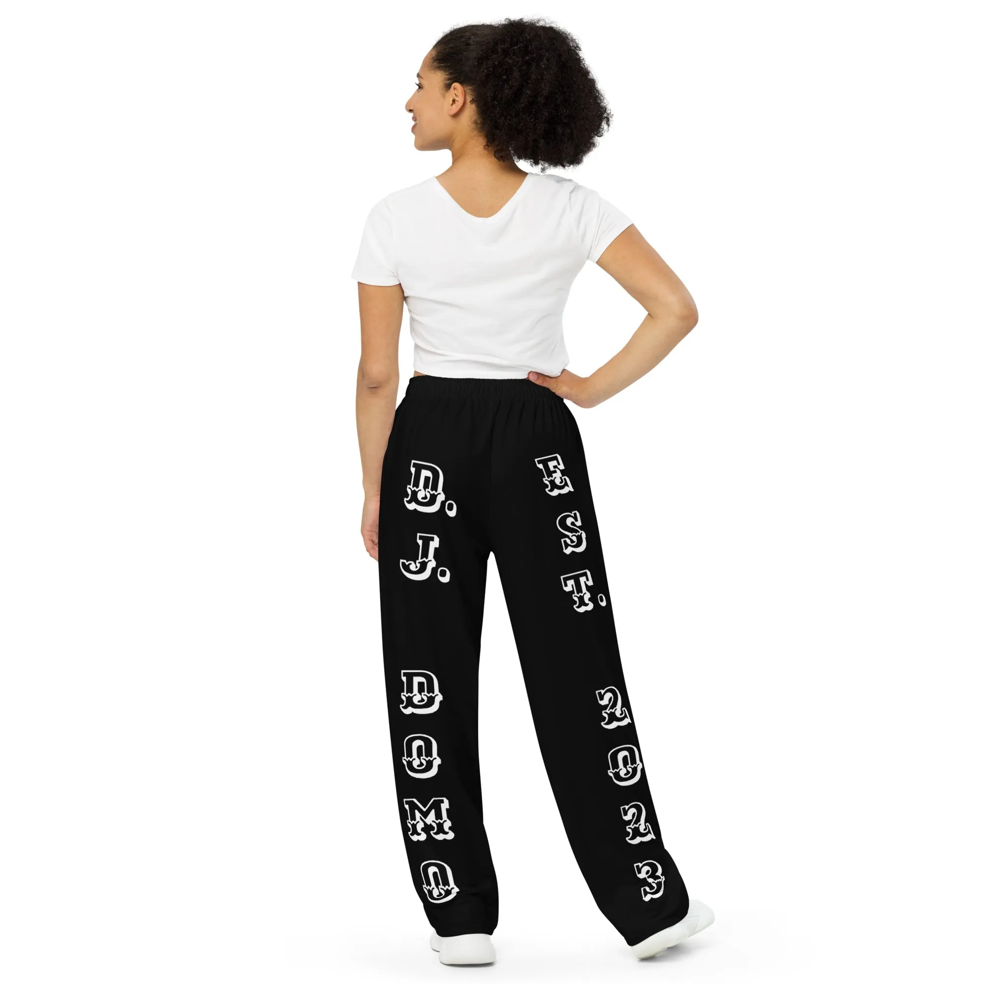 DJD NY- "It's A Brooklyn (Canarsie) Thang" Unisex Wide-Leg Pants Black/White/Gray
