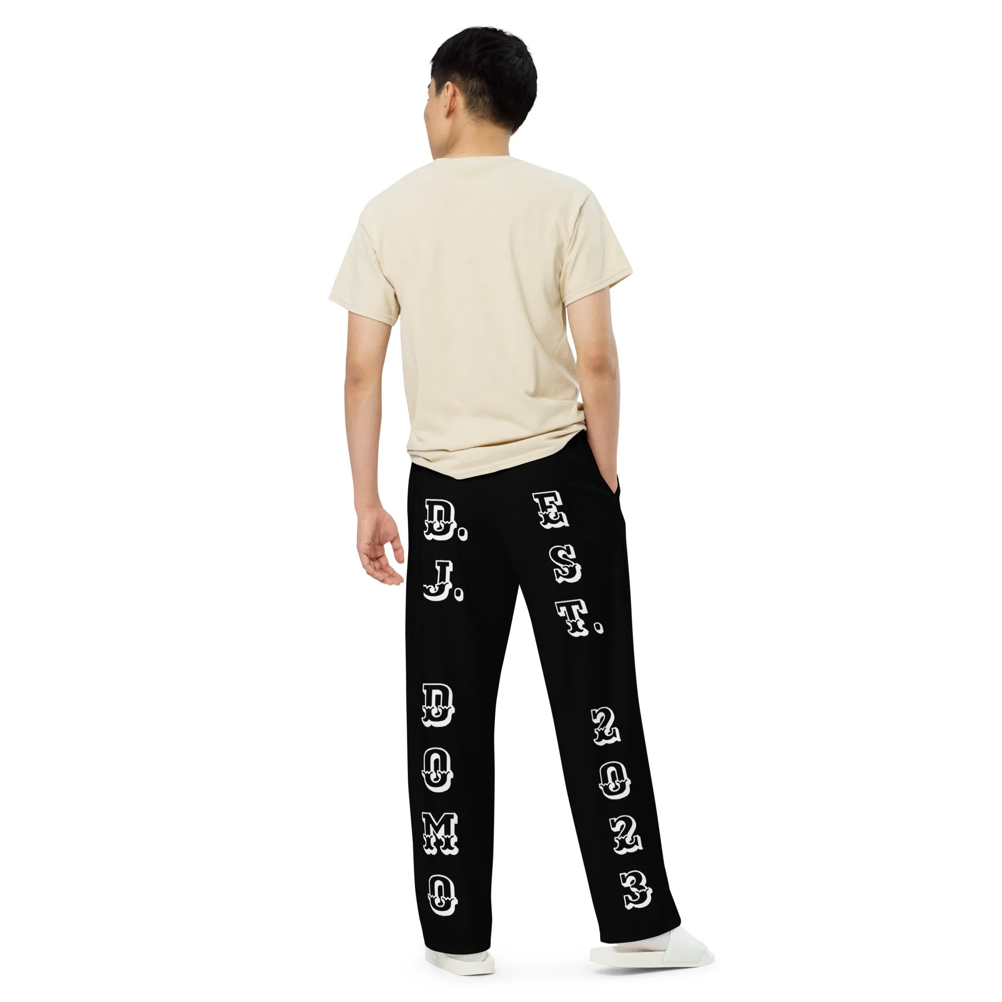 DJD NY- "It's A Brooklyn (Canarsie) Thang" Unisex Wide-Leg Pants Black/White/Gray