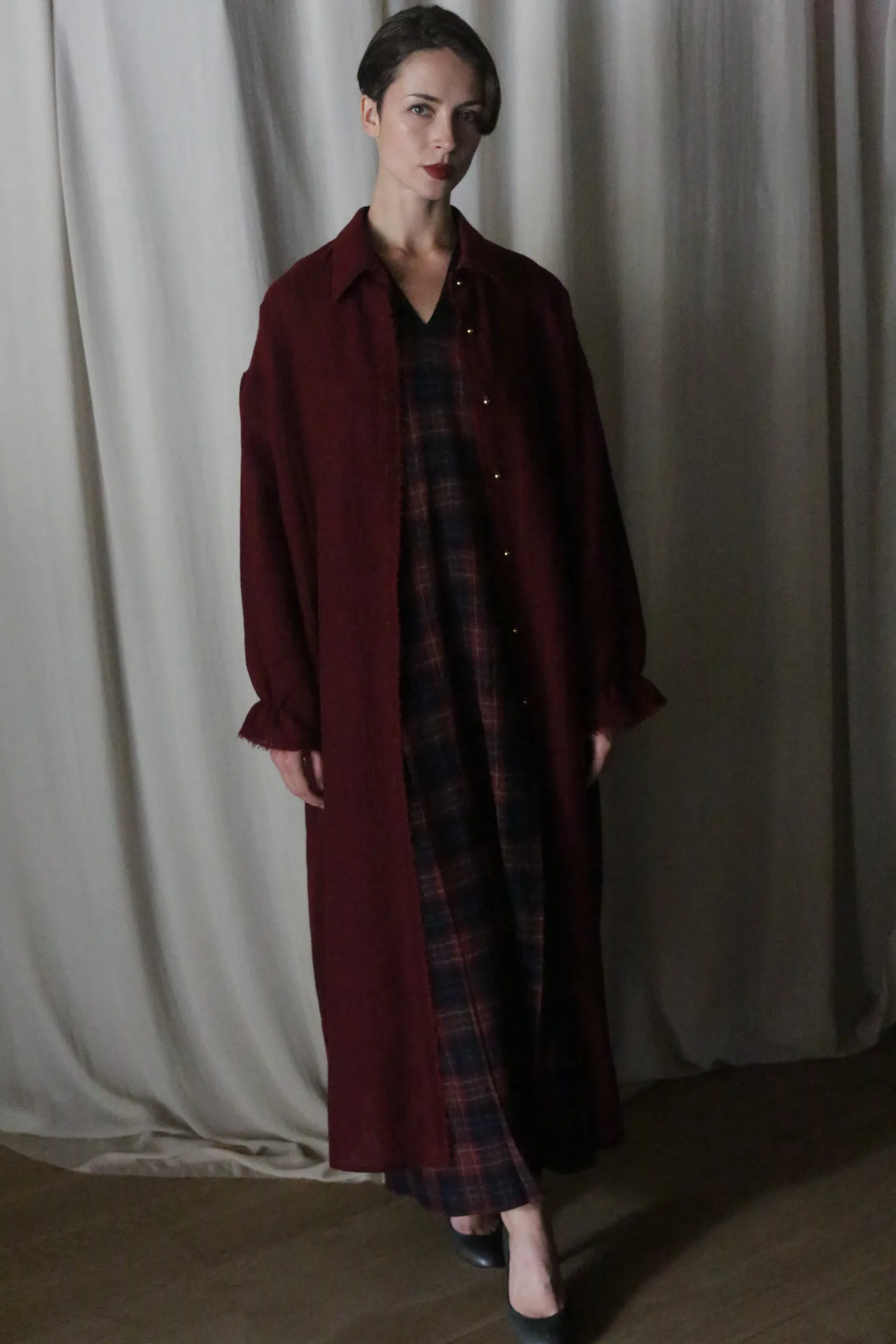 Dress Coat | Japanese Wool Gauze Wine