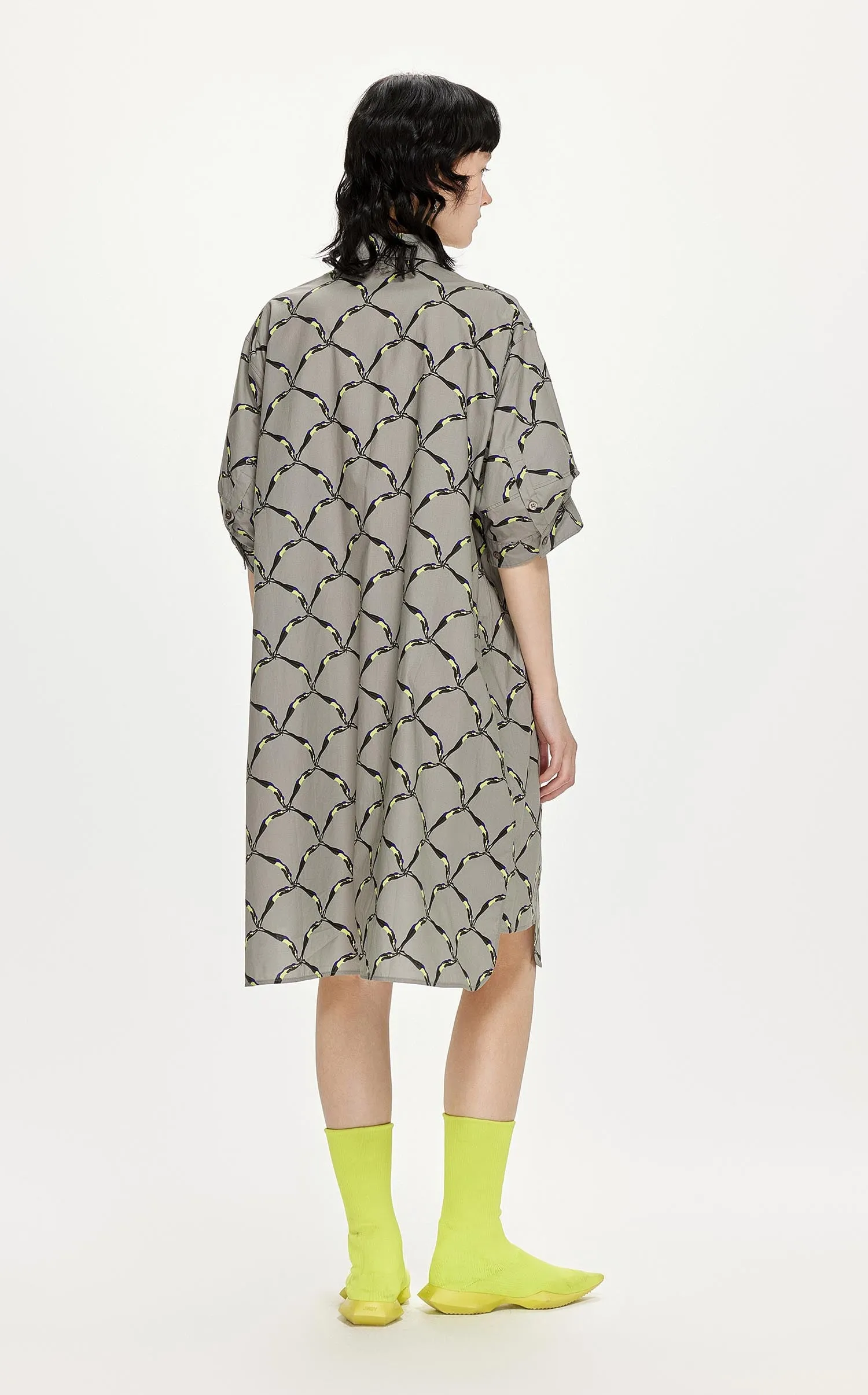 Dresses / JNBY Oversize Printed Short Sleeve Dress (100% Cotton)