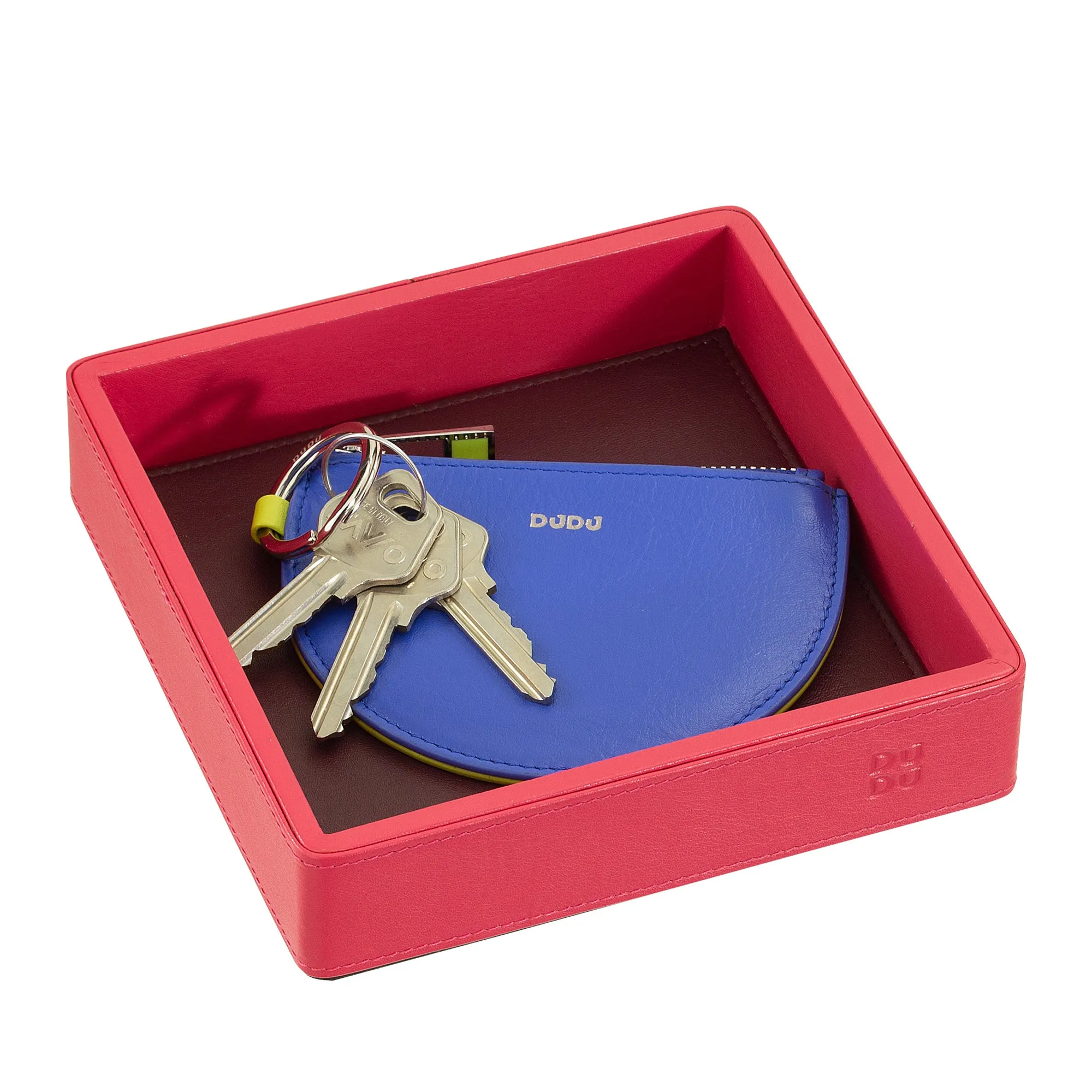 DUDU Empatate in Colored Leather Design Design Object Door, 14x14cm, with gift box