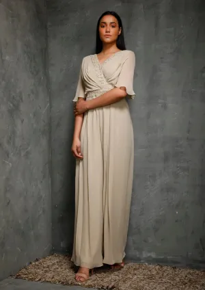 Dusky Green Draped Jumpsuit
