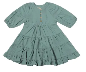 Dusty Teal Tiered Dress