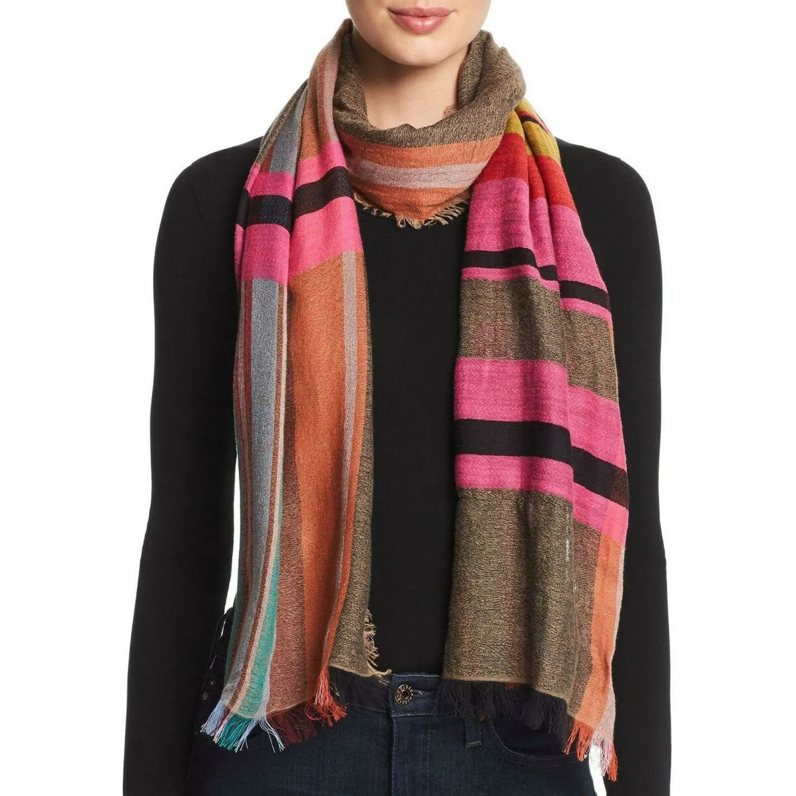 Echo Women's Mixed Plaid Wrap Scarp
