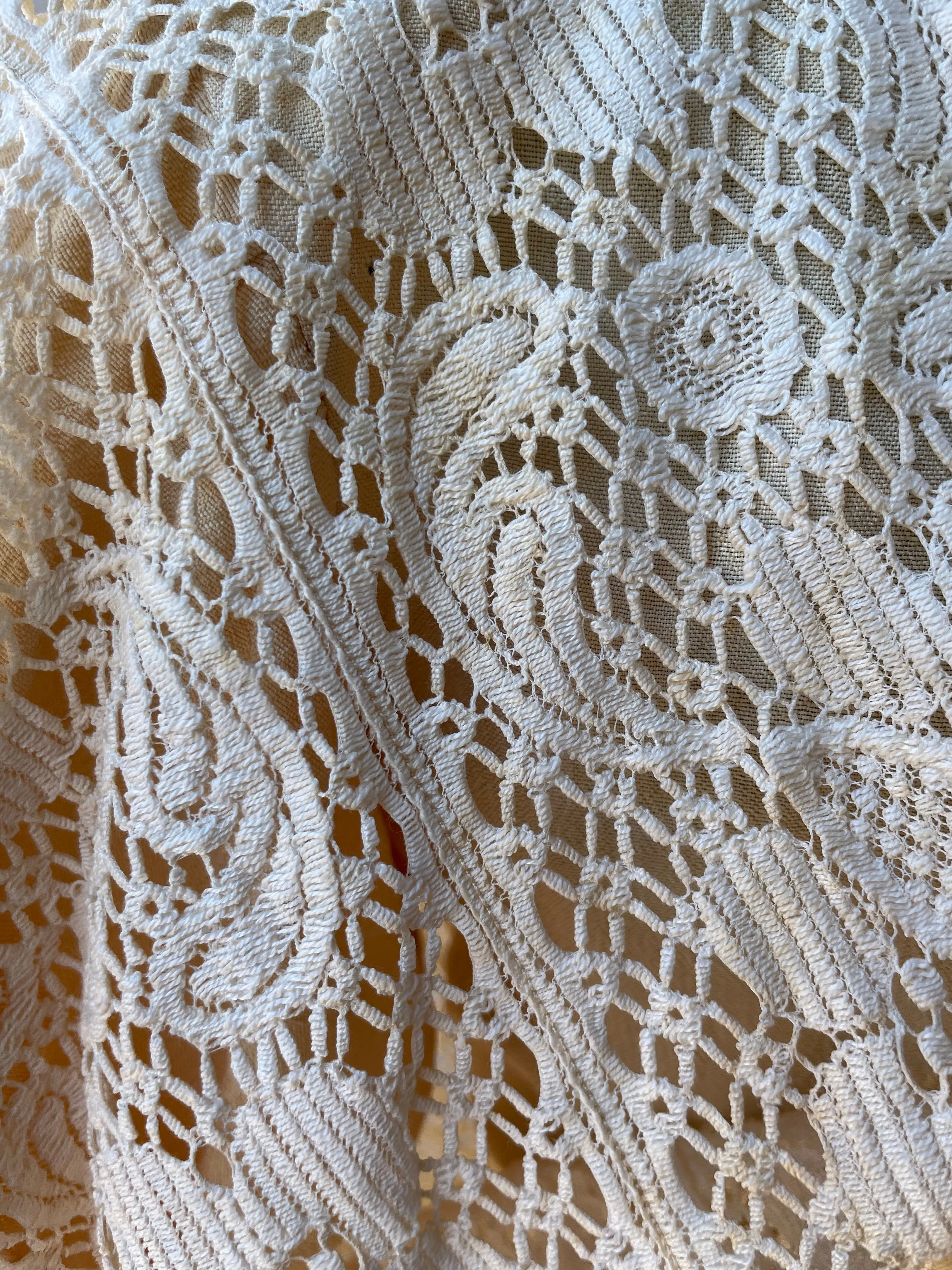 Edwardian Raw Silk/Linen Lace Wedding Bodice