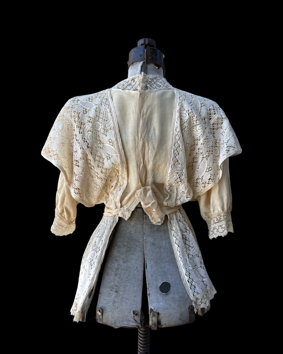 Edwardian Raw Silk/Linen Lace Wedding Bodice